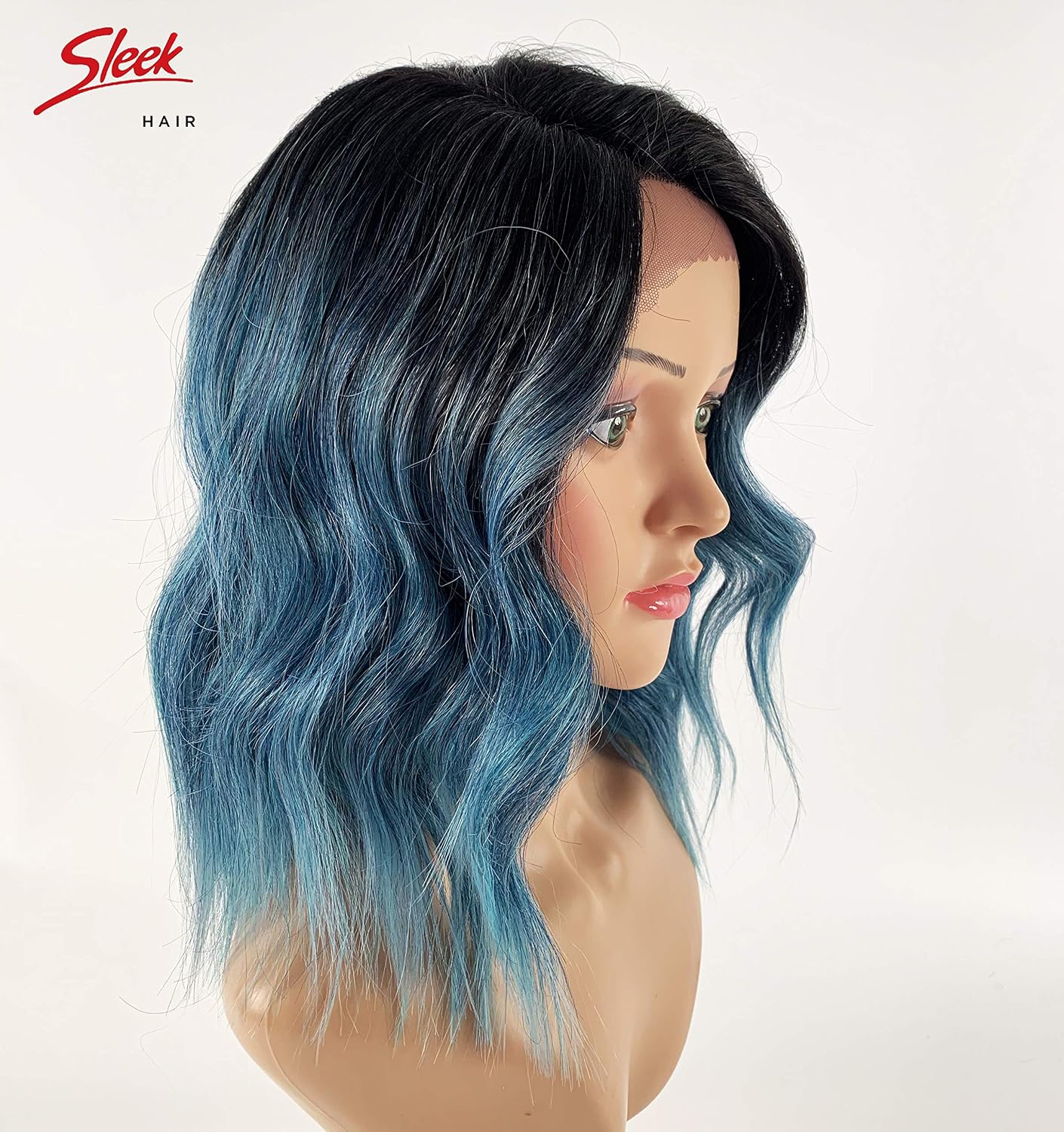SLEEK Synthetic Lace Front Wigs 14.5'' Loose Wave Wigs Side-Part Lace Front Wig with Baby SPOTLIGHT 101 KYLIE LACE WIG Hair Heat Styled HighTemperature Fiber 4'' Deep Lace Parting 155g-TT4/SEABLUE - Image 4