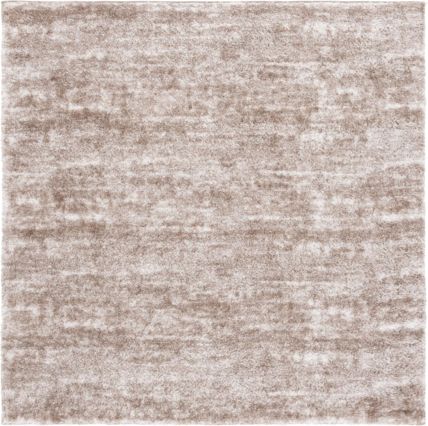 Safavieh Penelope Shag Collection Area Rug - 4' x 6', Taupe/Ivory, Geometric Design, Ideal for High Traffic Areas in Living Room, Bedroom, Dining (PNL520E)