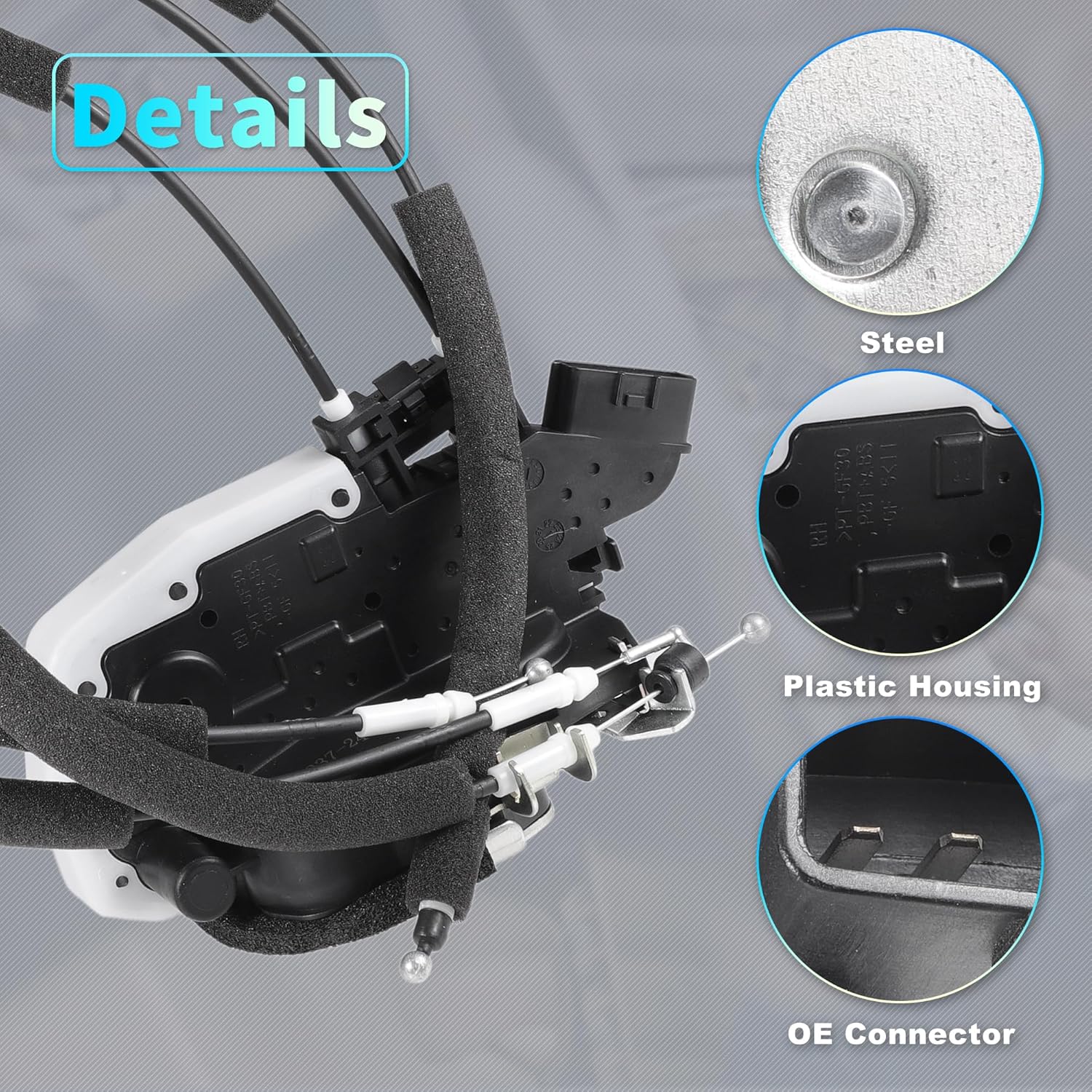 X AUTOHAUX Replacement Rear Right Passenger Side Power Door Lock Actuator Motor with Cable for Nissan Altima 2007-2012 Door Latch Actuator Assembly Replace No.82500ZX60A/82500JA00A Black
