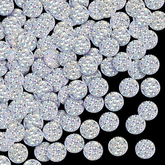 Amazon.com: OIIKI 200PCS 16MM AB Clear Round Diamonte Flatback ...