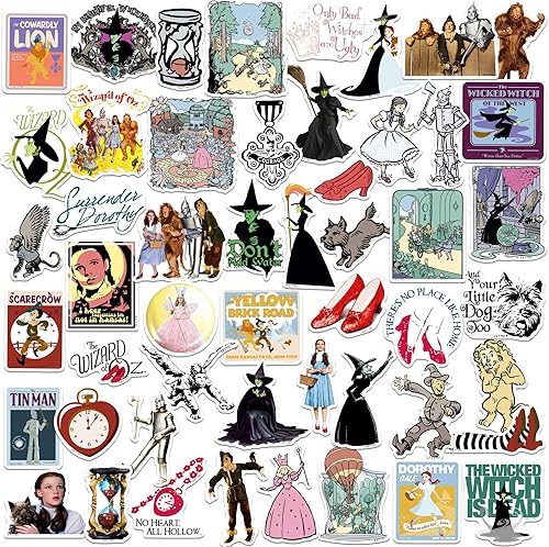 Miniatura 7 de The Wizard of Oz - Paquete variado de calcomanías de vinilo grandes de lujo, para laptop, botella de agua, álbumes de recortes, tableta, monopatín,