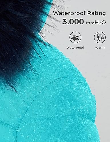 Miniatura 4 de ZSHOW Chaqueta acolchada para niña, abrigo de invierno cálido con forro polar suave y capucha de piel extraíble