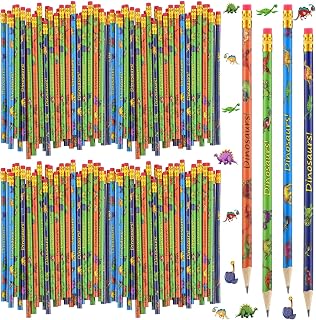 Chinco Dinosaur Pencils Assorted Dino Pencils Multicolor Pencils Dinosaurs Themed Party Favor for Classroom Rewards Dinosaurs Themed Boy Birthday Party (48 Pcs)