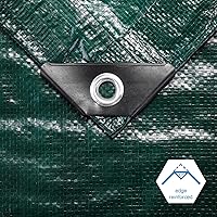 Vista 4 de CARTMAN Lona verde impermeable de tamaño acabado, 12 x 40 pies, 8 mil de grosor, cubierta protectora multiusos para emergencia, refugio de lluvia