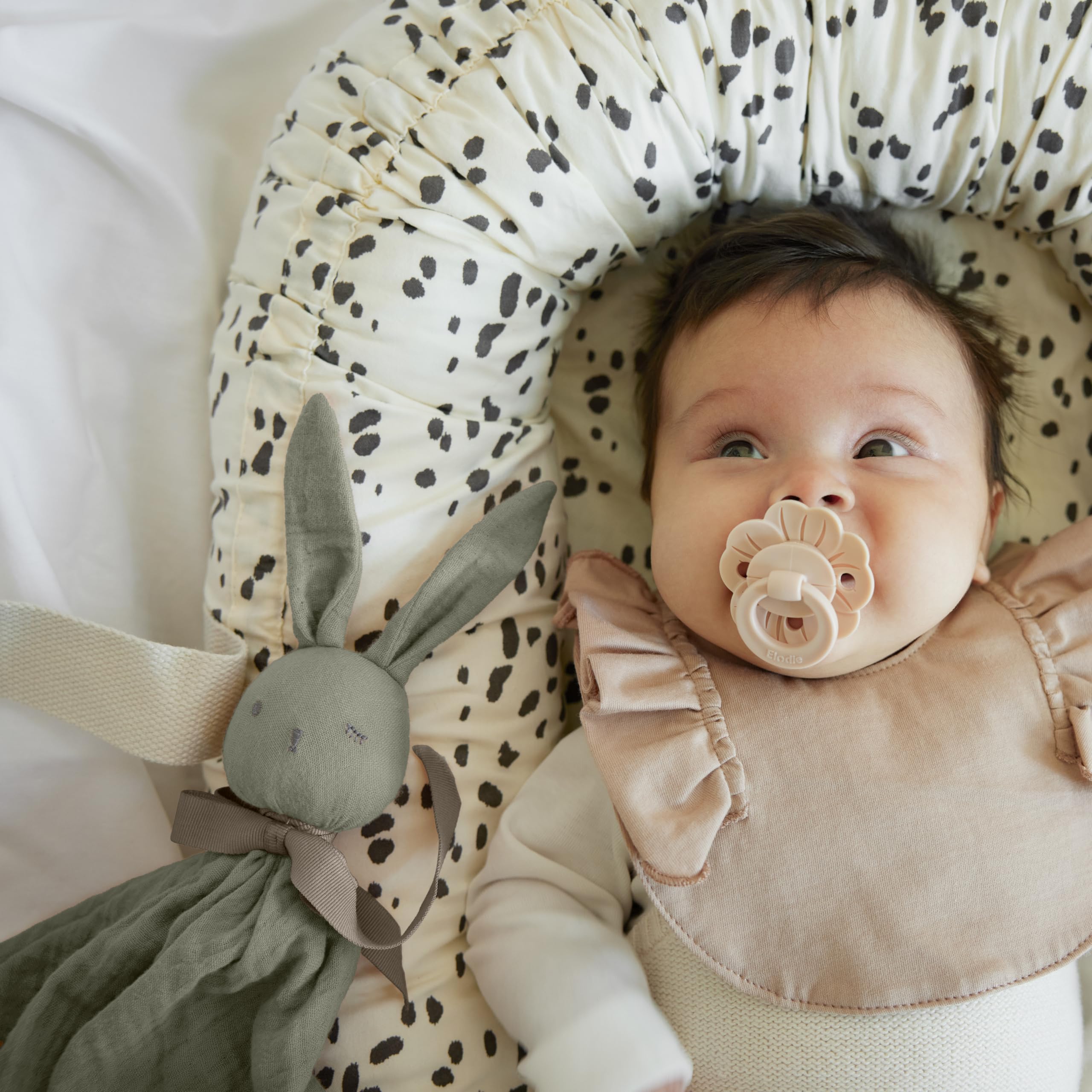 Elodie Details Schnuffeltuch, Schmusedecke, Baby Blinkie Schmusetuch aus 100% Öko-Tex & Bio-Baumwolle - Extraweicher & Waschbar - Kuscheltuch Schlaftier für Babys & Kleinkinder - Hazy Jade