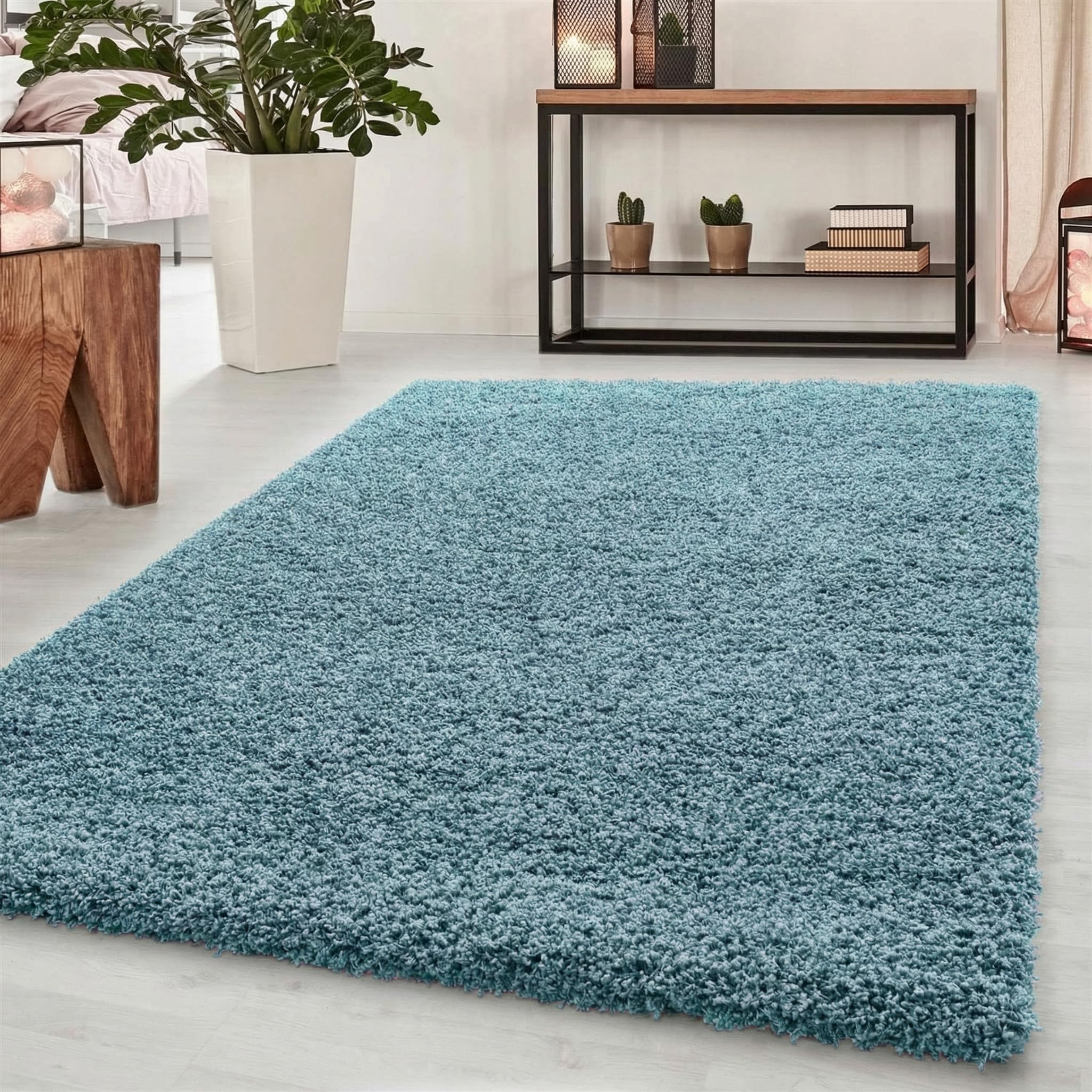 Abaseen Small Large Shaggy Rug Modern Rugs Living Room Extra Large Small Medium Rectangular Size Soft Touch Thick Pile Living Room Area Rugs Non Shedding (Duck Egg Blue, 160x230 cm) — image 1