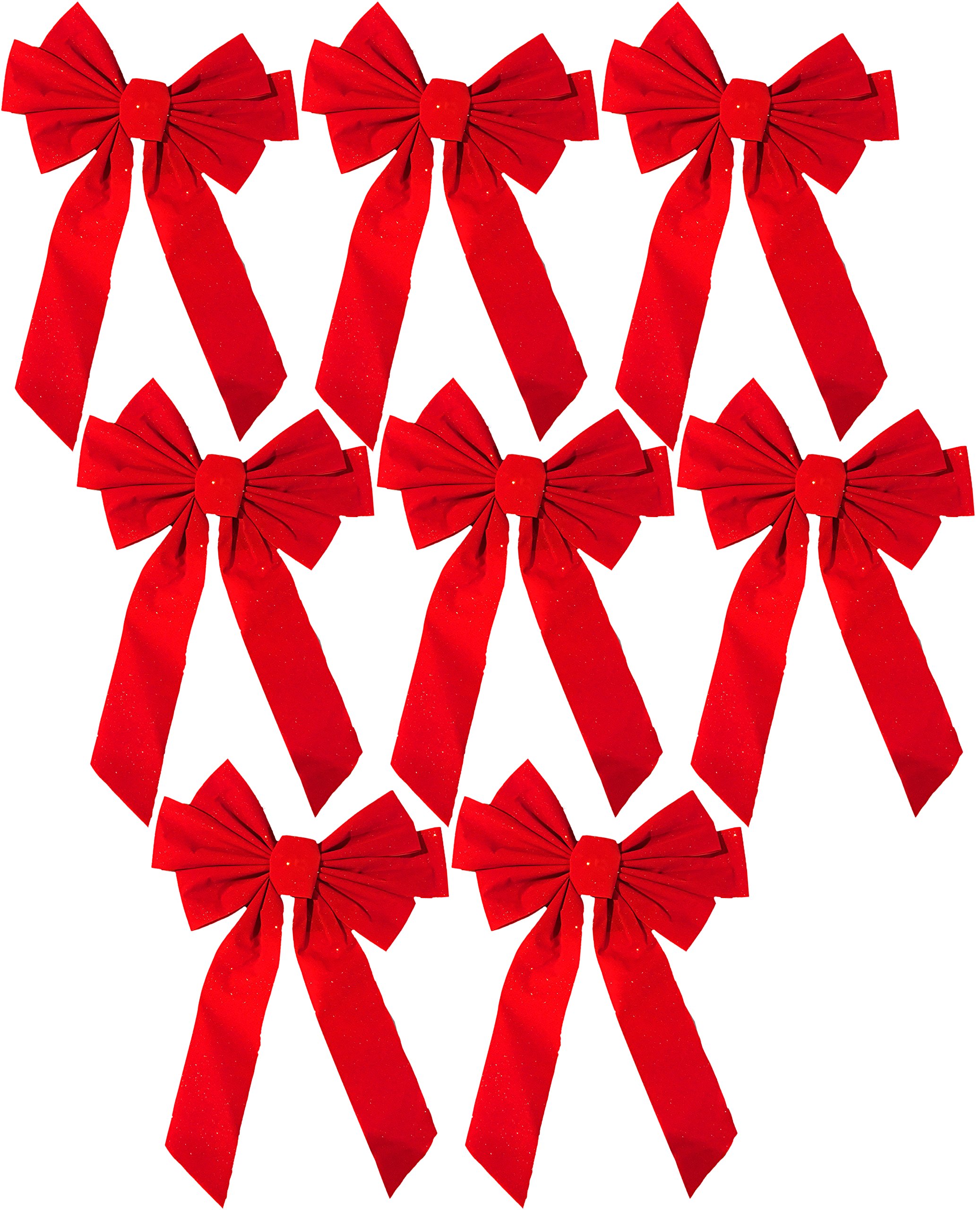 Christmas Holiday Large Red Velvet Bow with Glitter 20