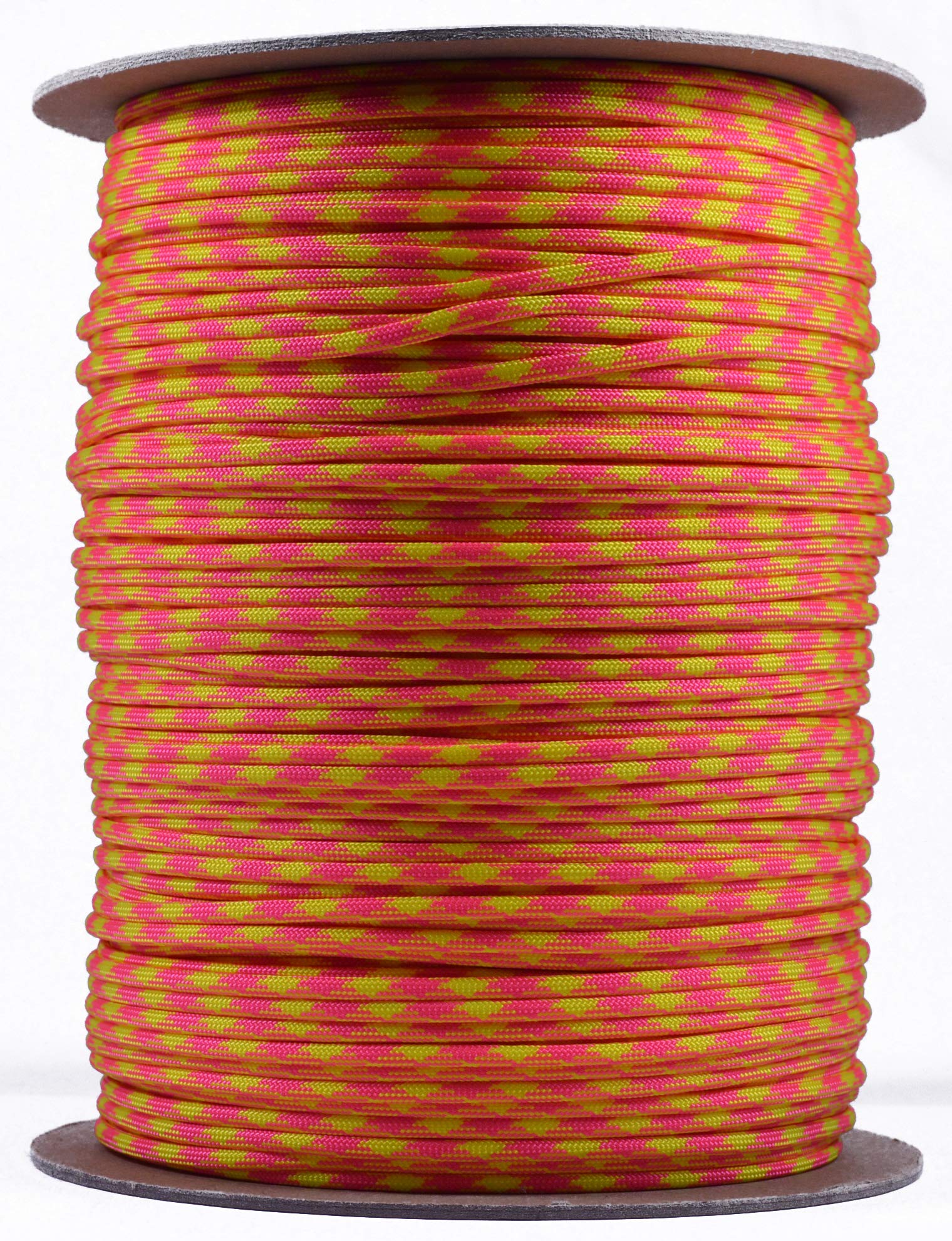 Close-up of the Tutti Fruiti 100-foot paracord hank, highlighting its vibrant color and weave.