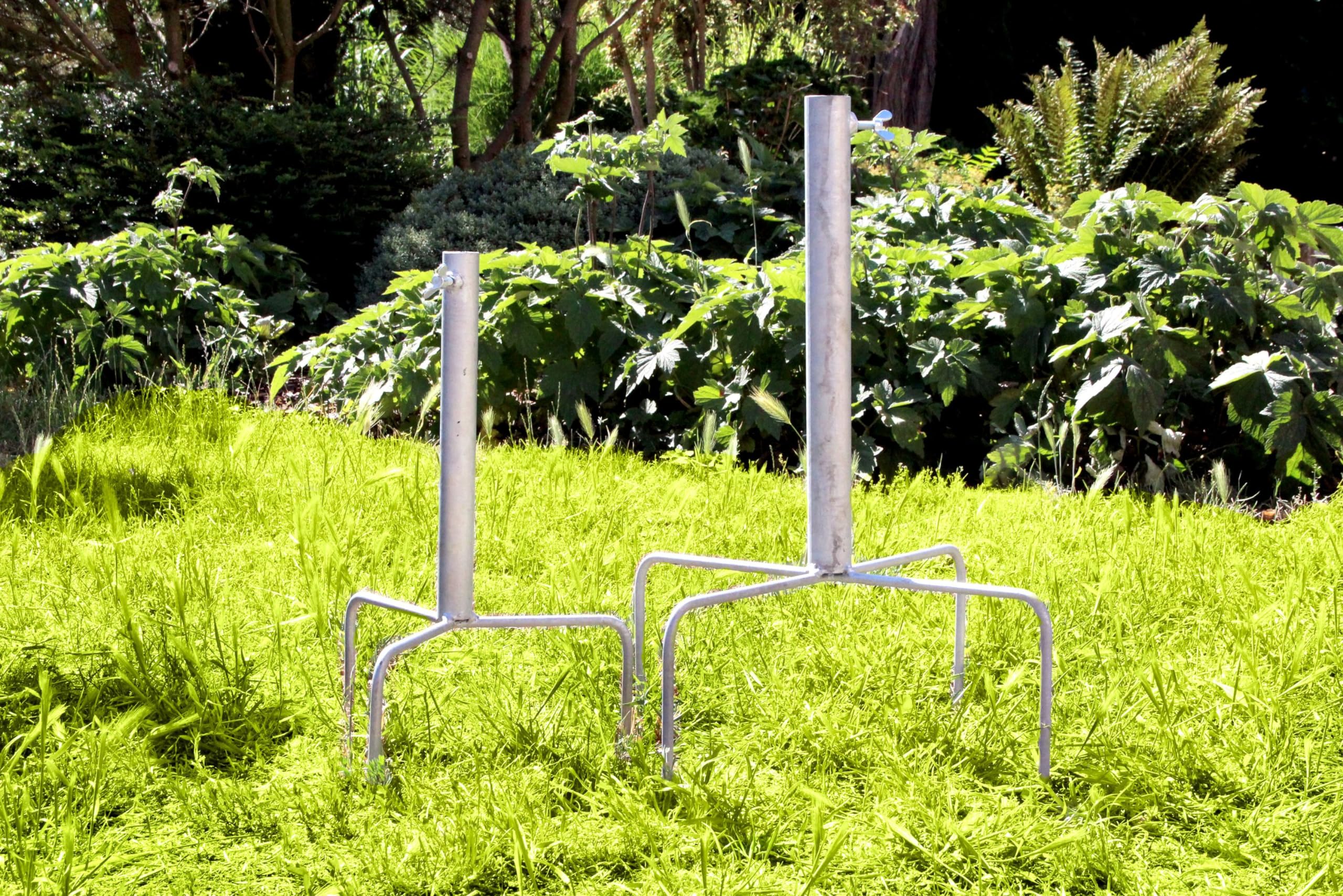 BISOMO Sonnenschirmständer Rasendorn Erdspieß verzinkt 27-35 mm Schirmhalter Garten rasenschonend, Sonnenschirmständer:27 mm