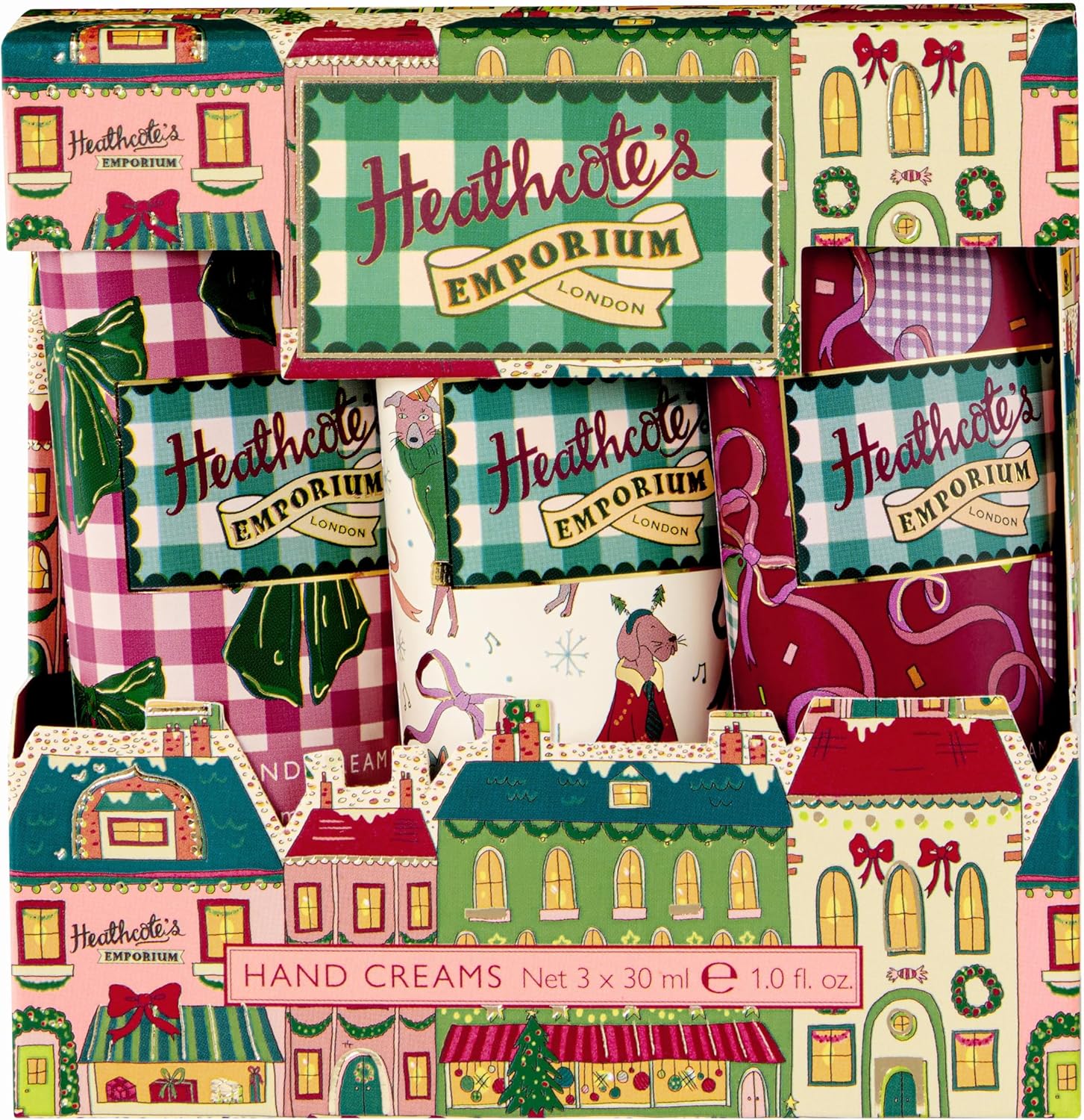 Heathcote & Ivory Hand Creams 3x 30ml, Moisturiser, Festive Fragrance, Shea Butter, Vitamin E, Travel and Pocket Size, Vegan and Cruelty Free, Beauty Gift For Her, Christmas Stocking Filler