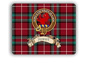 Stewart Scottish Clan Bute Tartan Crest Computer Mouse Pad