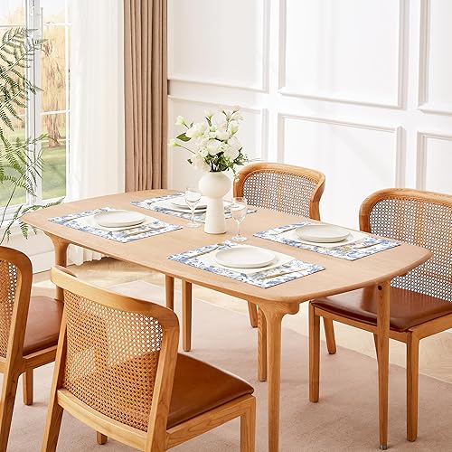 Miniatura 7 de QIYI Juego de 6 manteles individuales bohemios de 12 x 18 pulgadas, manteles individuales de tela de lino para cocina y comedor, manteles