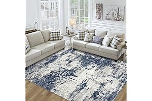9x12 Area Rugs Living Room Rugs: Washable Stain Resistant Soft Abstract Carpet