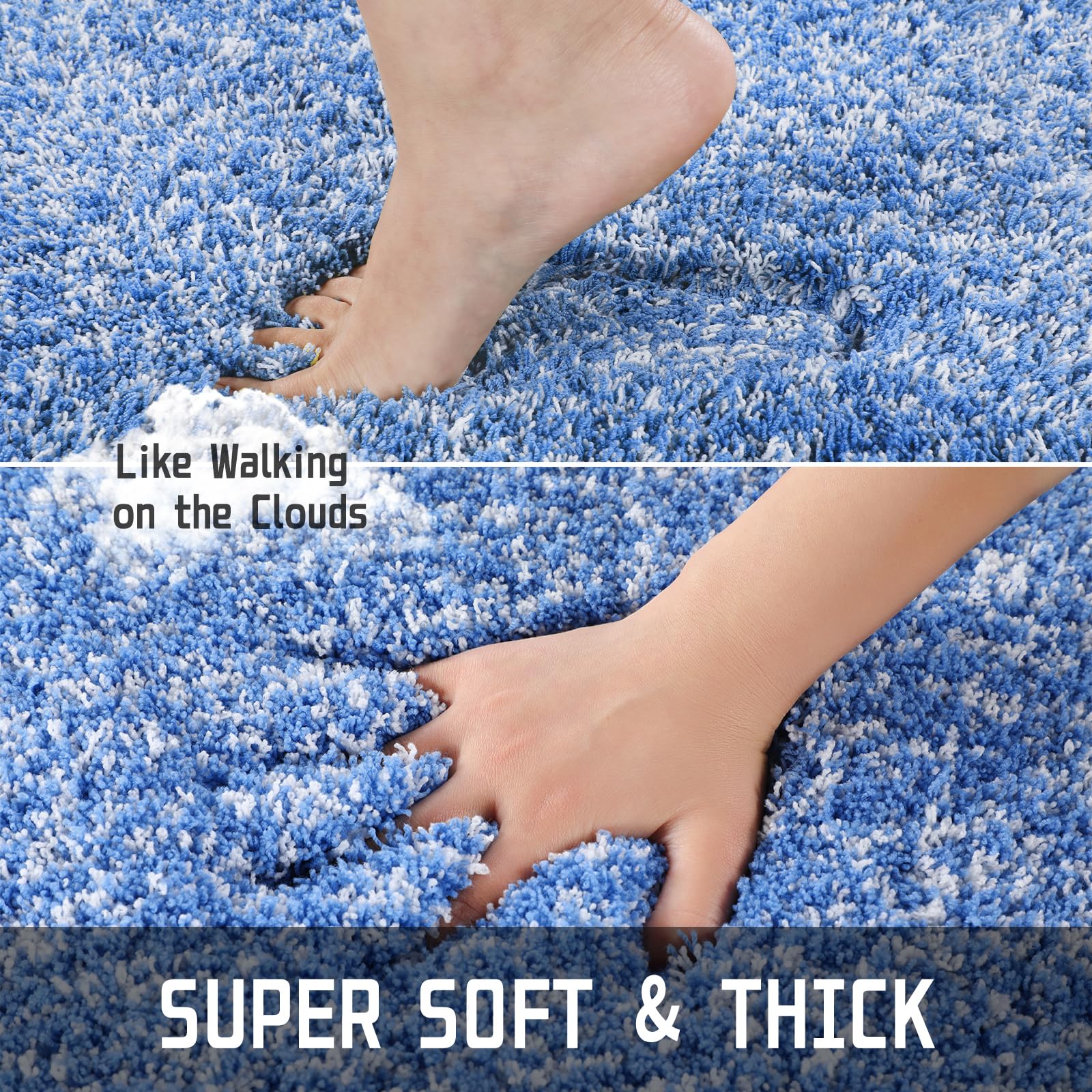 Yimobra Fluffy Plush Bath mat, Super Soft Comfortable Non Slip, Water Absorbent Microfiber Bath Mat, Dries Quickly - Image 4