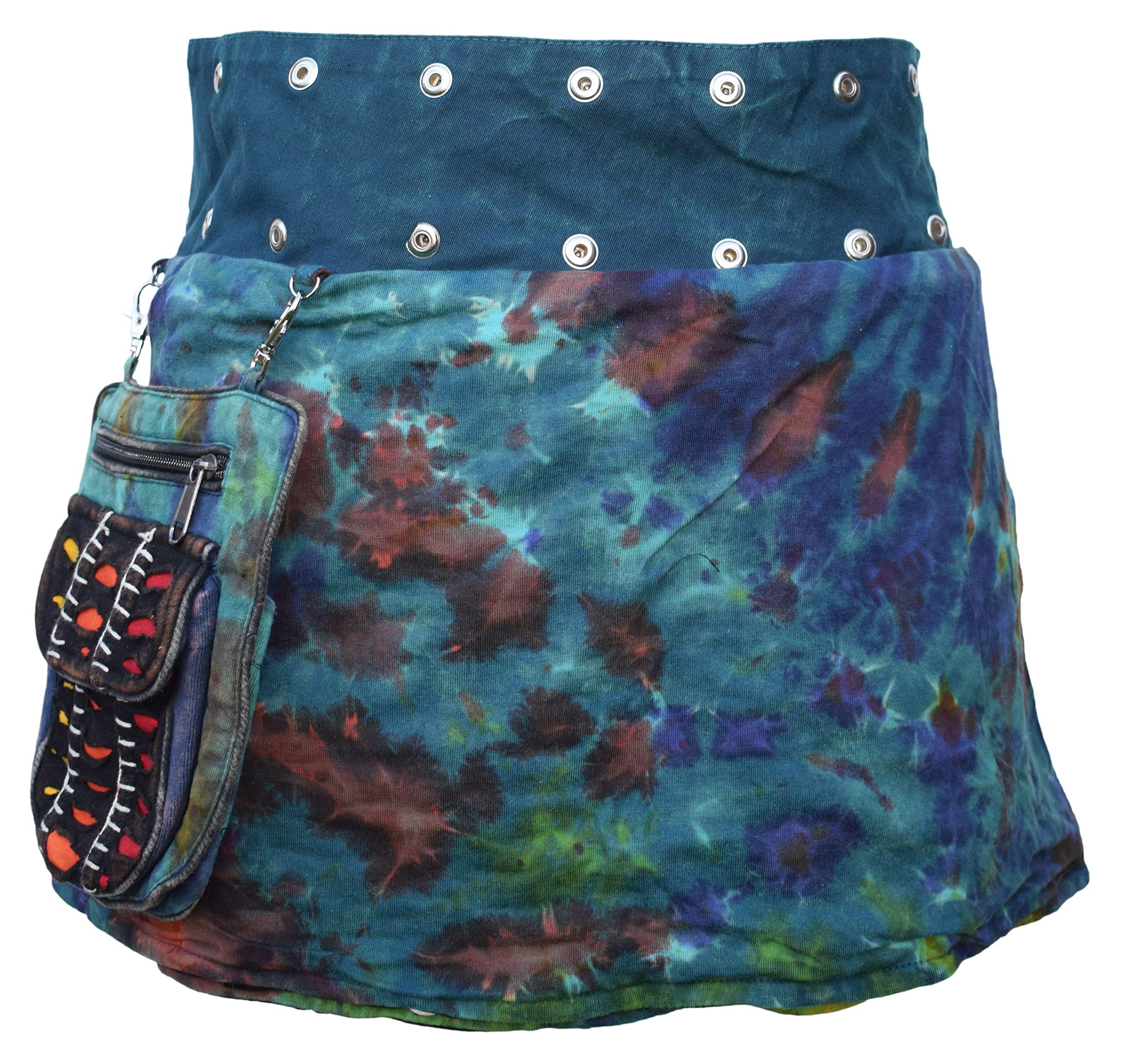 Gheri Falda reversible de algodón con estampado de retazos para mujer
