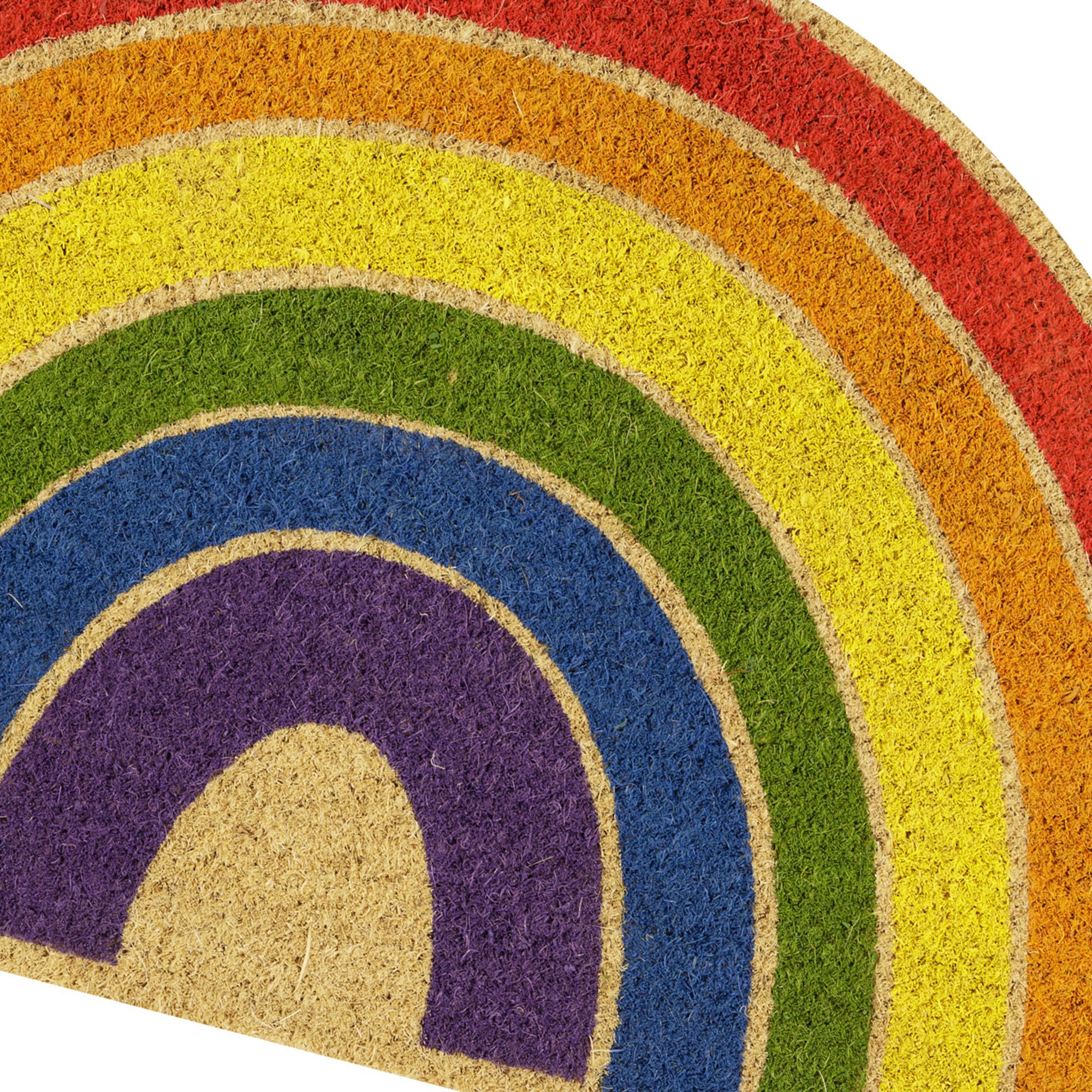 Baroni Home Felpudo para Entrada De Casa, De Coco, Pintado A Mano, Alfombra De Entrada Fácil De Limpiar Y Súper Resistente, 70x40 cm (Arcoíris)