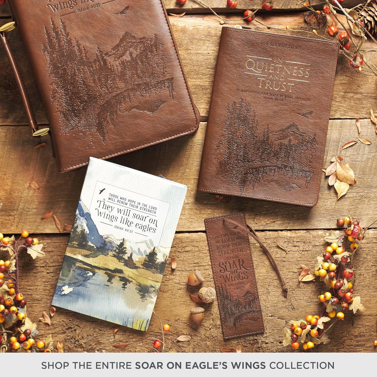 Christian Art Gifts Premium Vegan Faux Leather Scripture Bookmark for Men: Soar On Wings - Isaiah 40:31 Inspirational Bible Verse, Heat-Debossed, Faith-Based Reading Book Accessory with Cord, Brown - Image 7