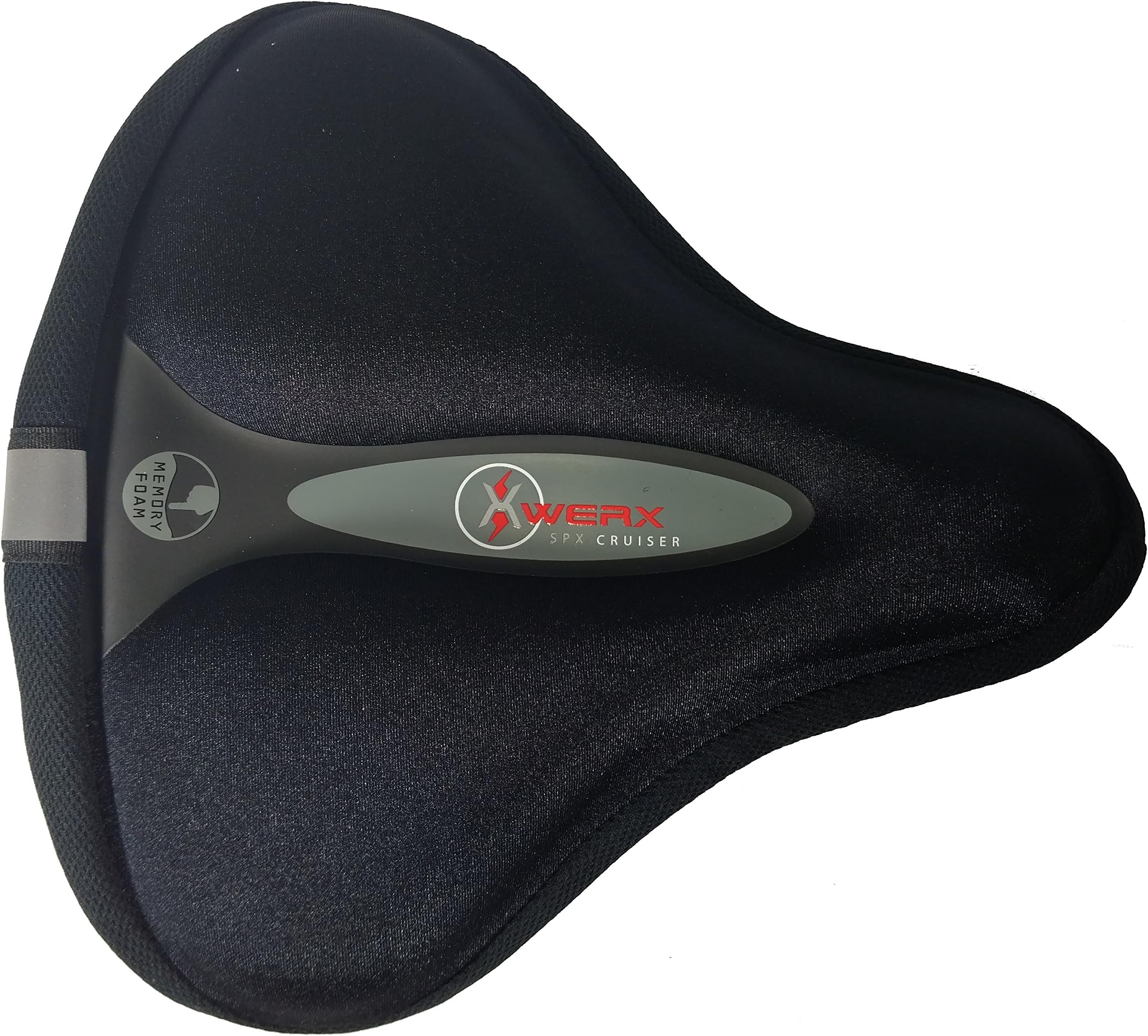 XWERX SPX COMFORT BIKE SEAT COVER Most Comfortable with Memory foam and Reflective design, Fits most MTN / Comfort / Hybrid Bicycle Saddles (9" x 9" or less)- Gel Pad, Water Resistant Cover