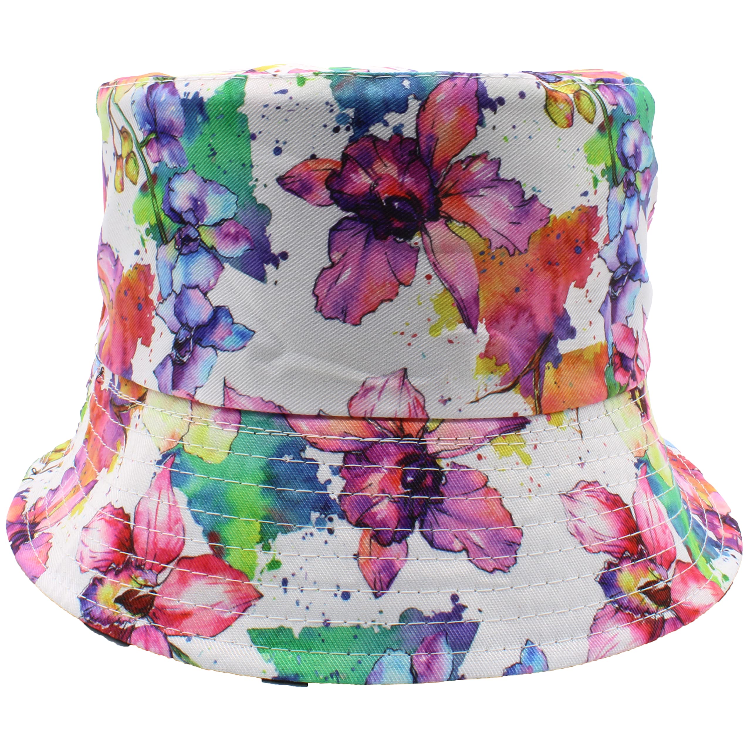 Cherry-On-Top Men's Multicoloured Floral Bucket Hat Multi-Coloured Floral Design Hat Bucket Hats