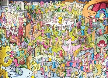 Jurassic Jive A Night of Dino Jazz by Cross & Glory - Whimsical 1000 Piece Jigsaw Puzzle, Eco-Friendly, Prehistoric Jazz Club Theme with Colourful Dinosaurs, for Adults and Kids
