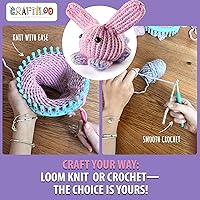 Vista 5 de CRAFTILOO Kit de Telar para Tejer y Ganchillo para Niños Kit de Ganchillo para Principiantes Kit de Tejer para Principiantes Telar de Tejer Kits