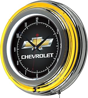 Wordmark Chrome Double Ring Neon Wall Clocks product image