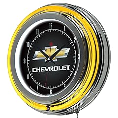 Chevrolet Chrome Double Ring Neon Clock, 14 " product image