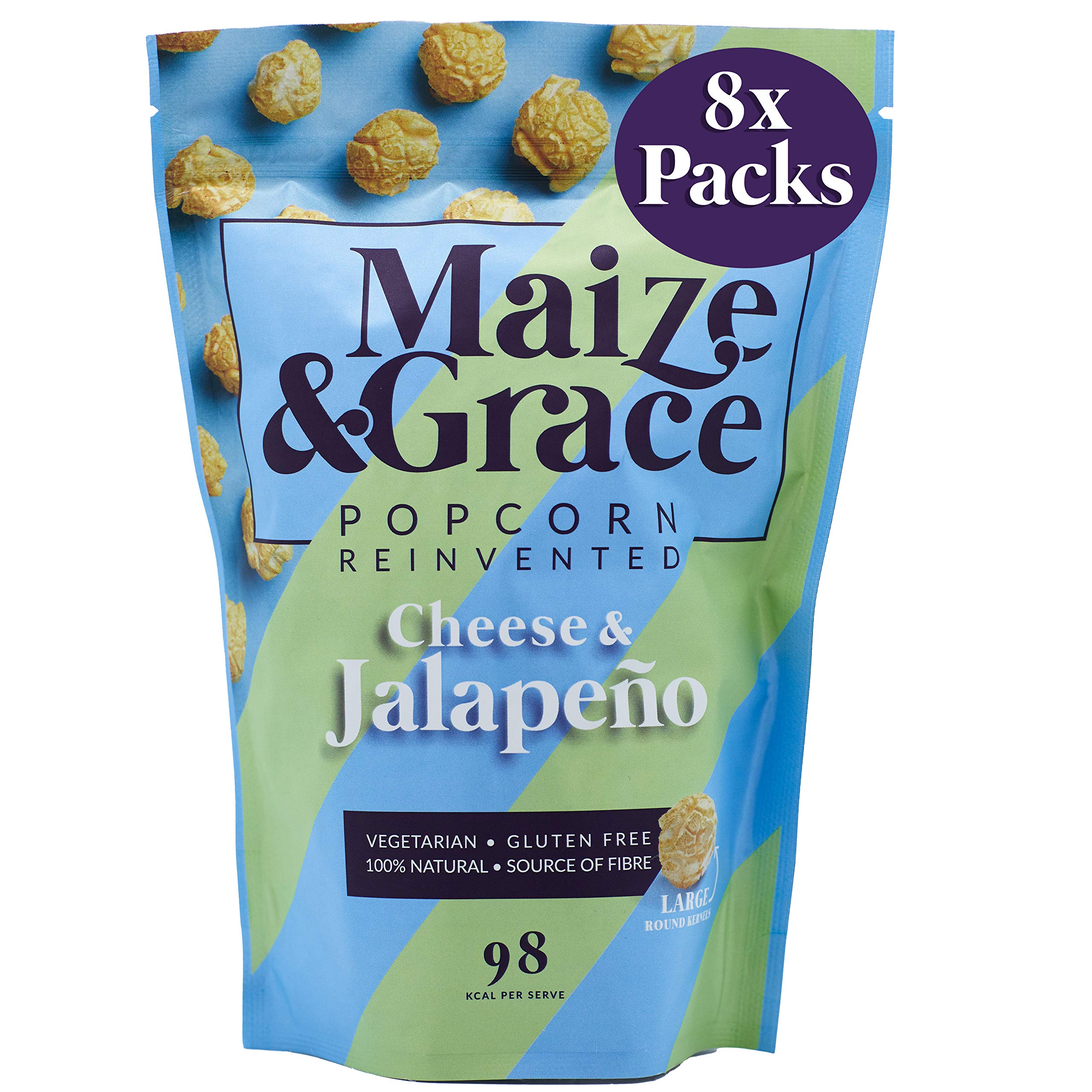 Buy Maize & Grace Gourmet Popcorn (8 x 36g each) Cheese & Jalapeño