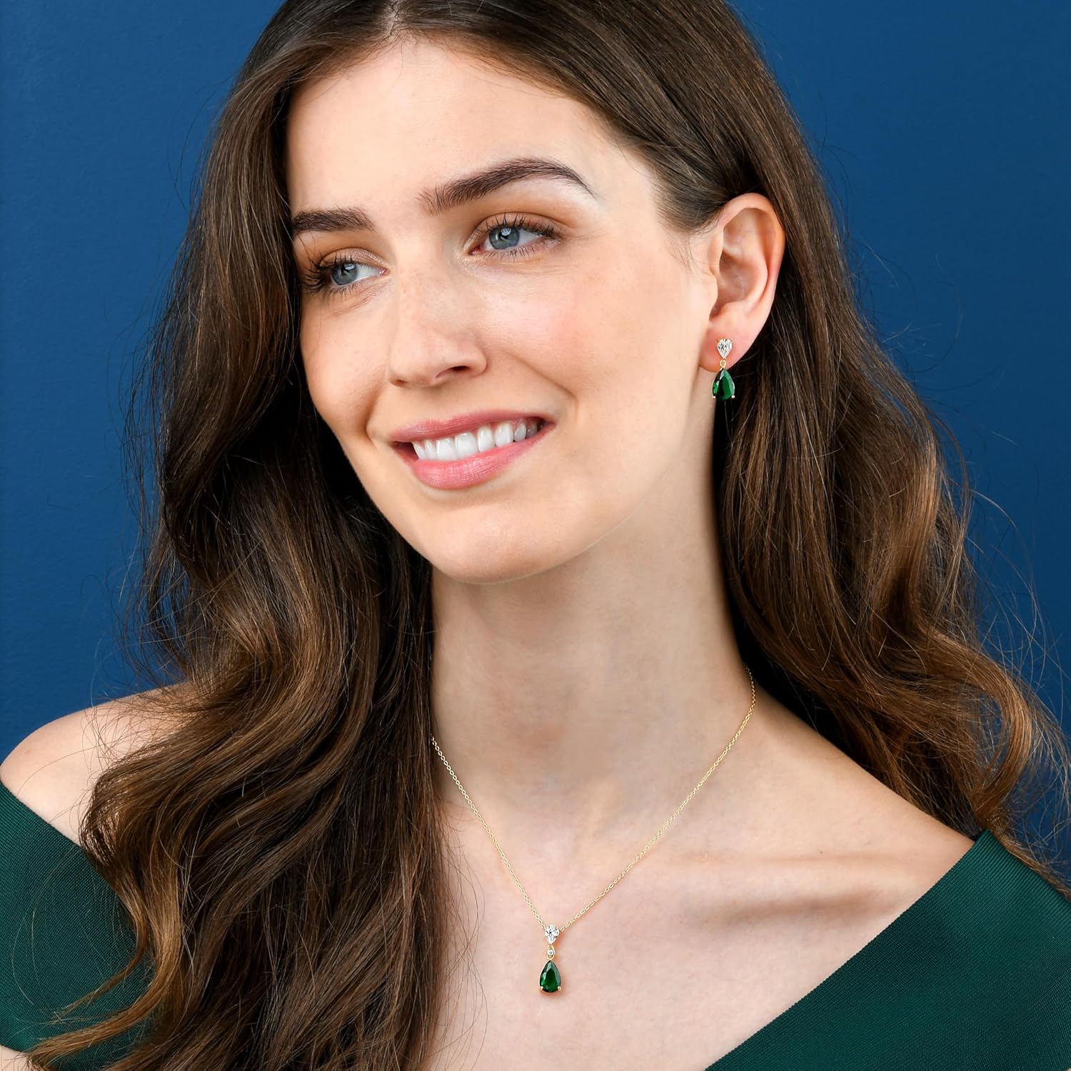 Diamond Treats 925 Sterling Silver Teardrop Earrings for Women with Colored and White Cubic Zirconia, Sterling Silver Drop Earrings for Women, Elegant Silver, Gold or Rose Gold Dangle Earrings,