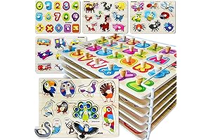 QUOKKA Wooden Puzzles for Kids 2-4