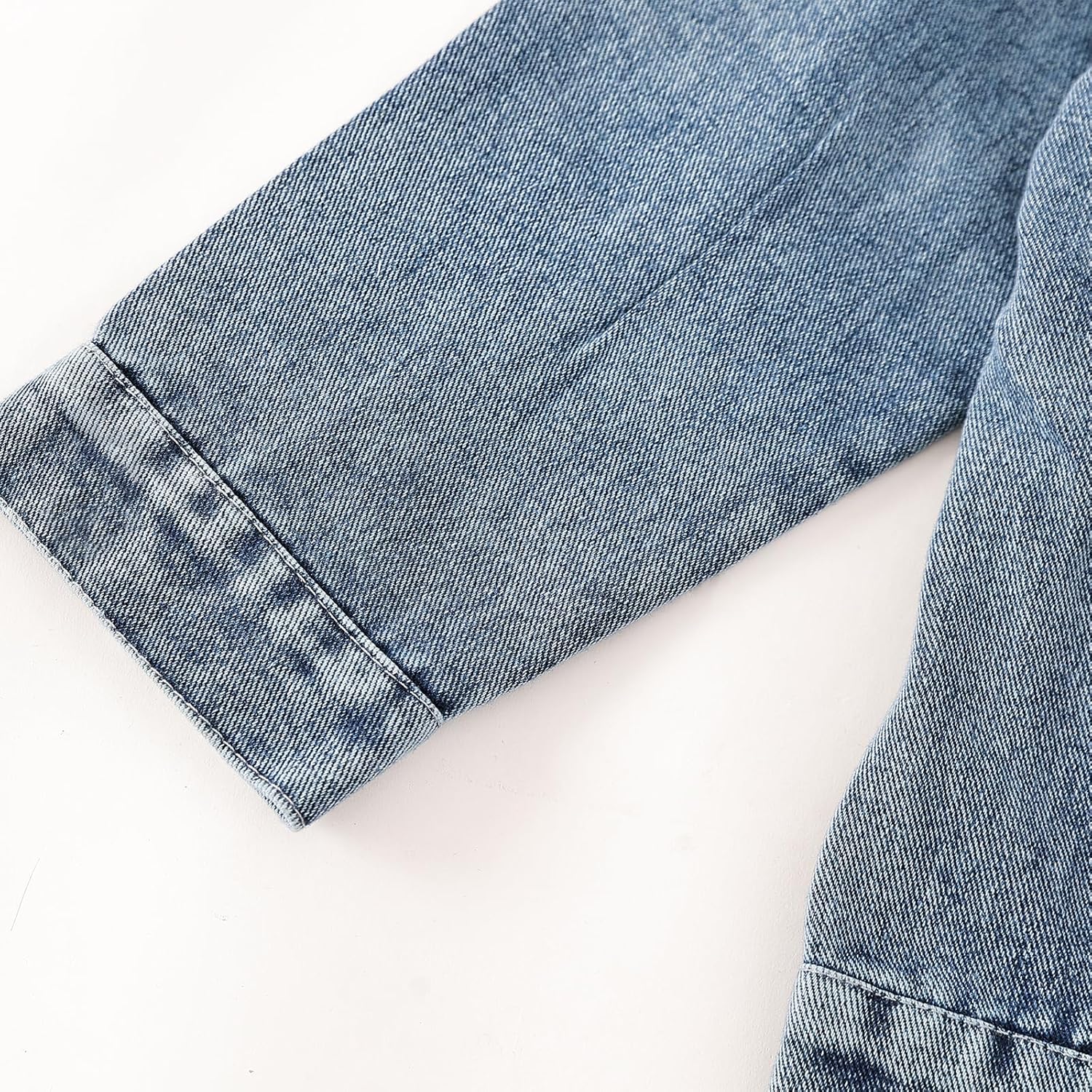 Girls Denim Jacket 3-10 Years, Cute Sequin Bunny Embroidered Jean Coat, Stretch Washed Long Sleeve Spring Outerwear - Image 6