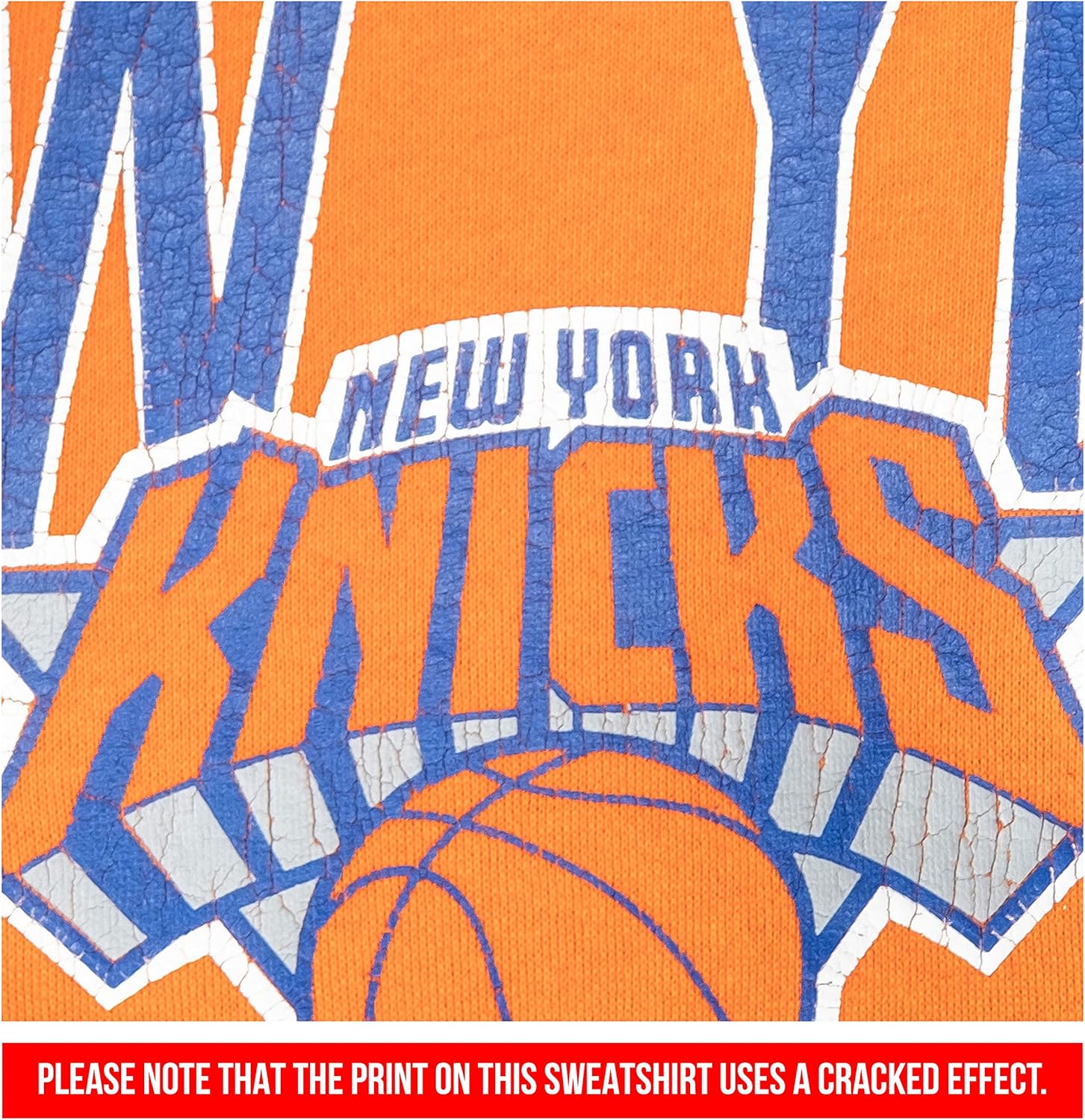 Ultra Game NBA Women's Extra Soft Fleece Distressed Oversized Pullover Sweatshirt New York Knicks Large