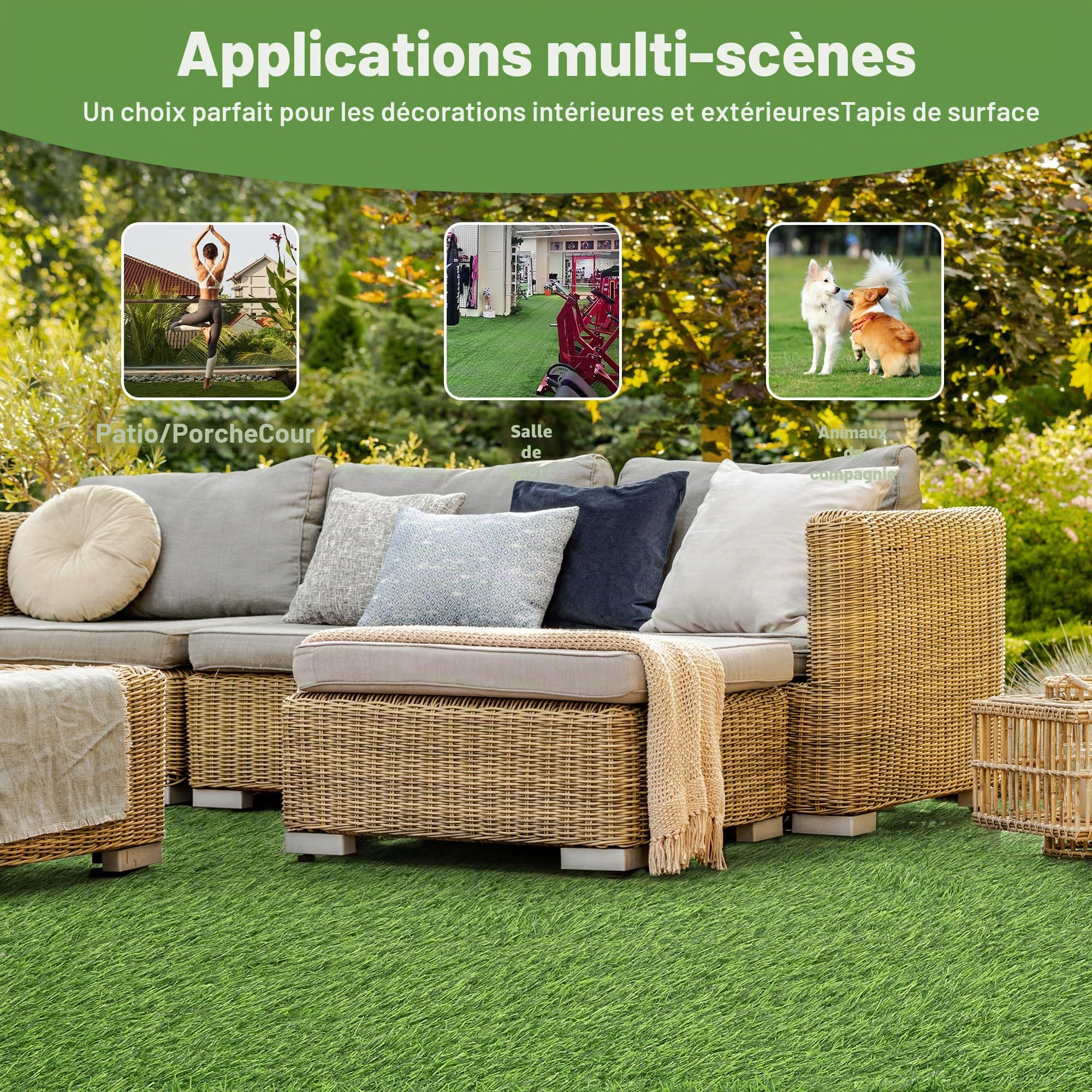 Gazon artificiel bon marché Astro tapis de pelouse 10 mx1 m, aspect naturel et réaliste, tapis de gazon artificiel de 30 mm d'épaisseur, rouleau de tapis d'herbe haute densité, jardin, chiens – Vert