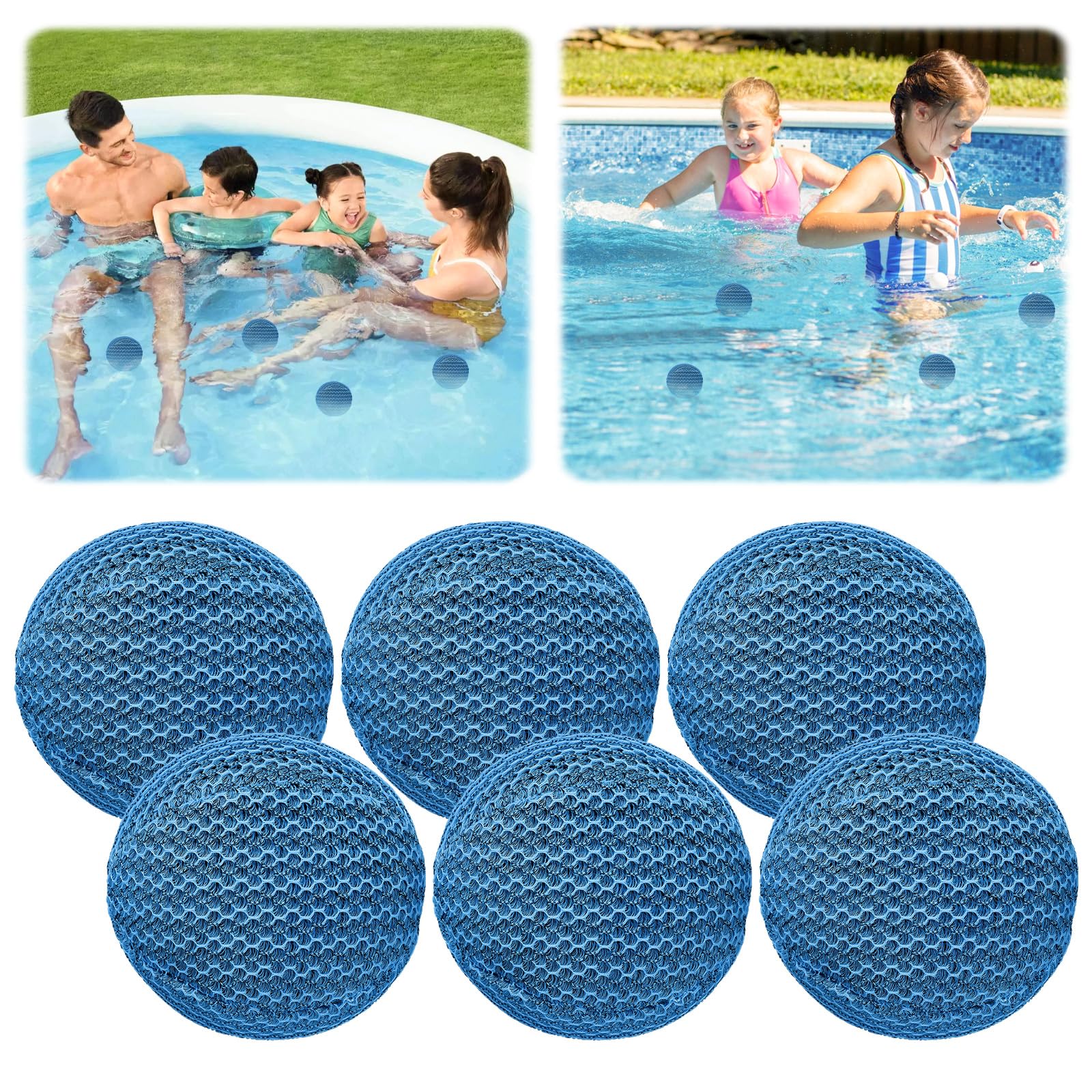 Hot Tub Scum Absorber,6 Pack Reusable Scum Balls Scum Eliminating,10cm Hot Tub Accessories for Spas,Washable Oil Absorbing Sponge Cleaner for Swimming Pools Bathtubs