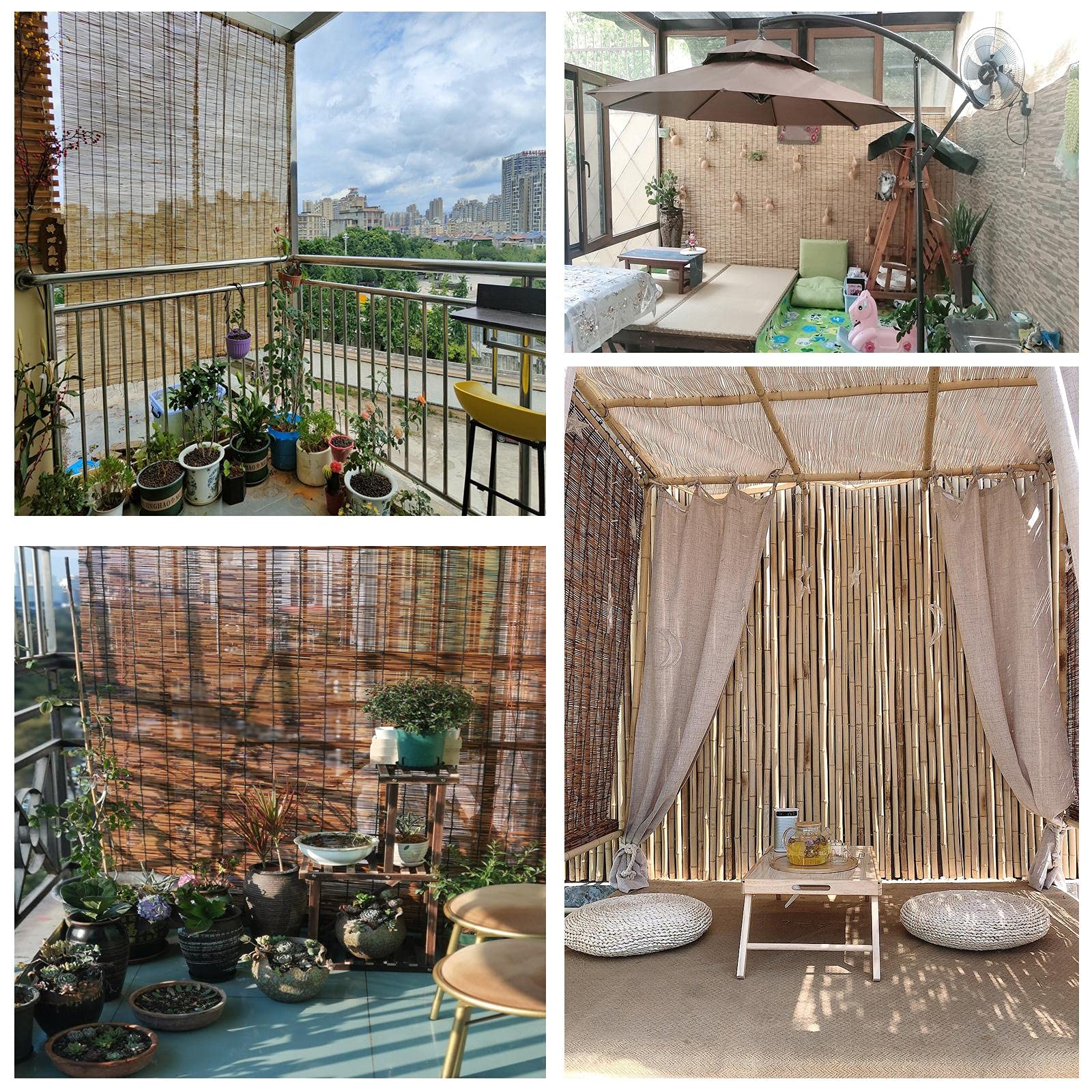 Natuurlijke Bamboe Rolgordijnen Met Lift Zonwerende Bamboe Rolgordijnen Voor Patio Privacy Rolgordijnen Voor Ramen Vintage Decoratie 45x60 50x80 60x100 70x120 80x150 90x160 100x170 110x180 120x200 (S