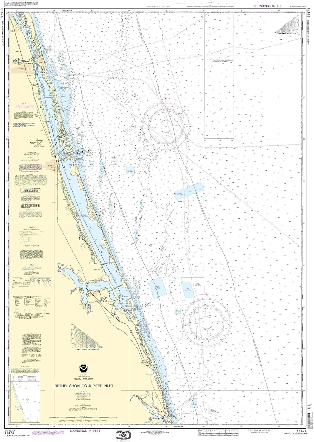 NOAA Chart 11474: Bethel Shoal to Jupiter Inlet