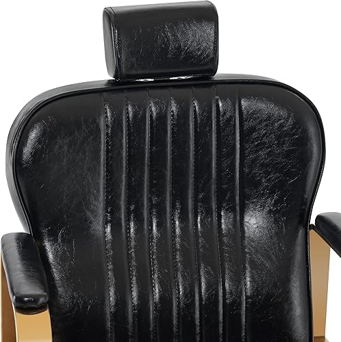 Miniatura 6 de BarberPub Silla clásica de peluquería resistente con marco de metal multiusos, reclinable, hidráulico para salón de belleza, equipo de spa 9238