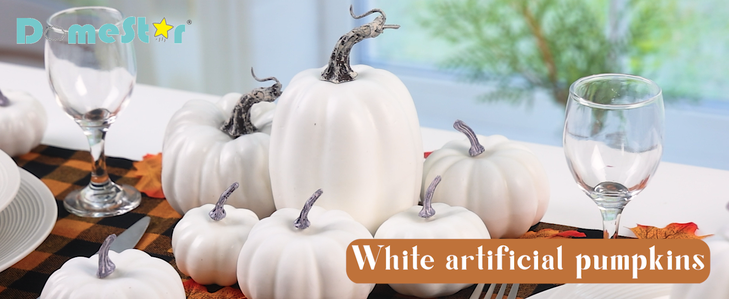 Amazon.com: DomeStar 14PCS White Fake Pumpkins, White Foam