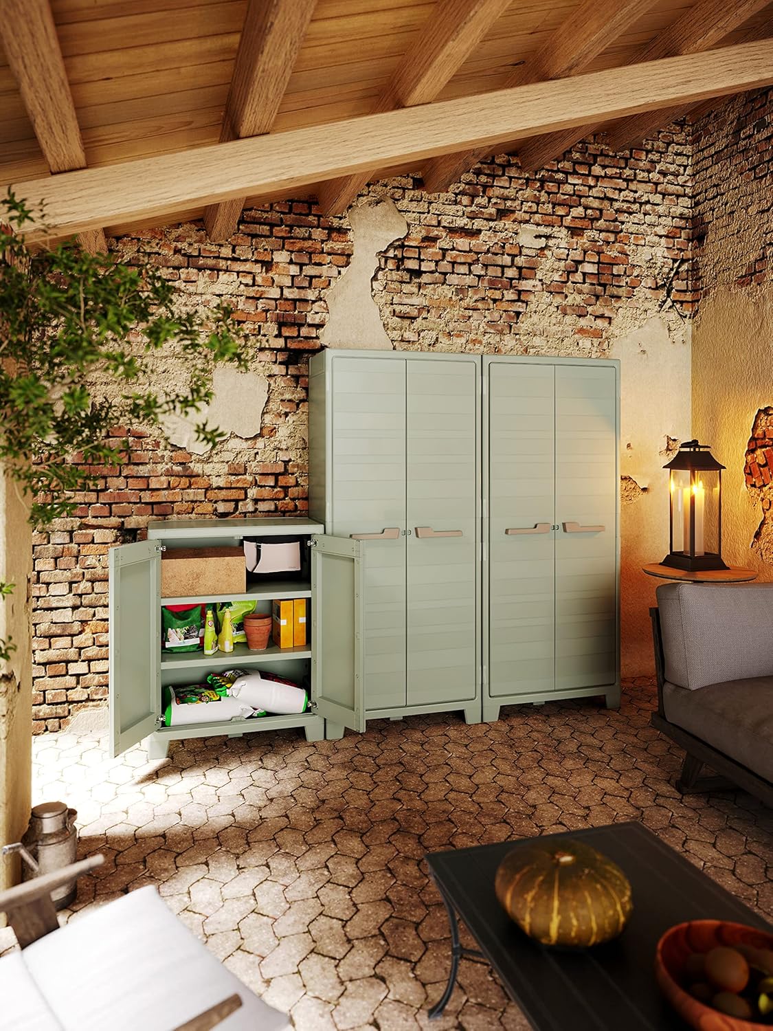 Keter Planet Outdoor Cabinet in an outdoor setting