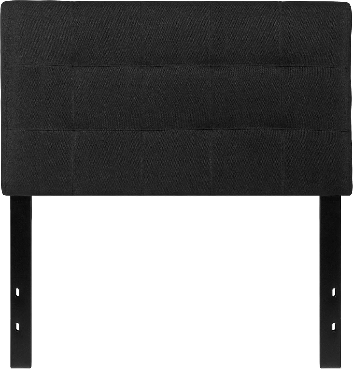 BizChair Quilted Tufted Upholstered Twin Size Headboard in Black Fabric