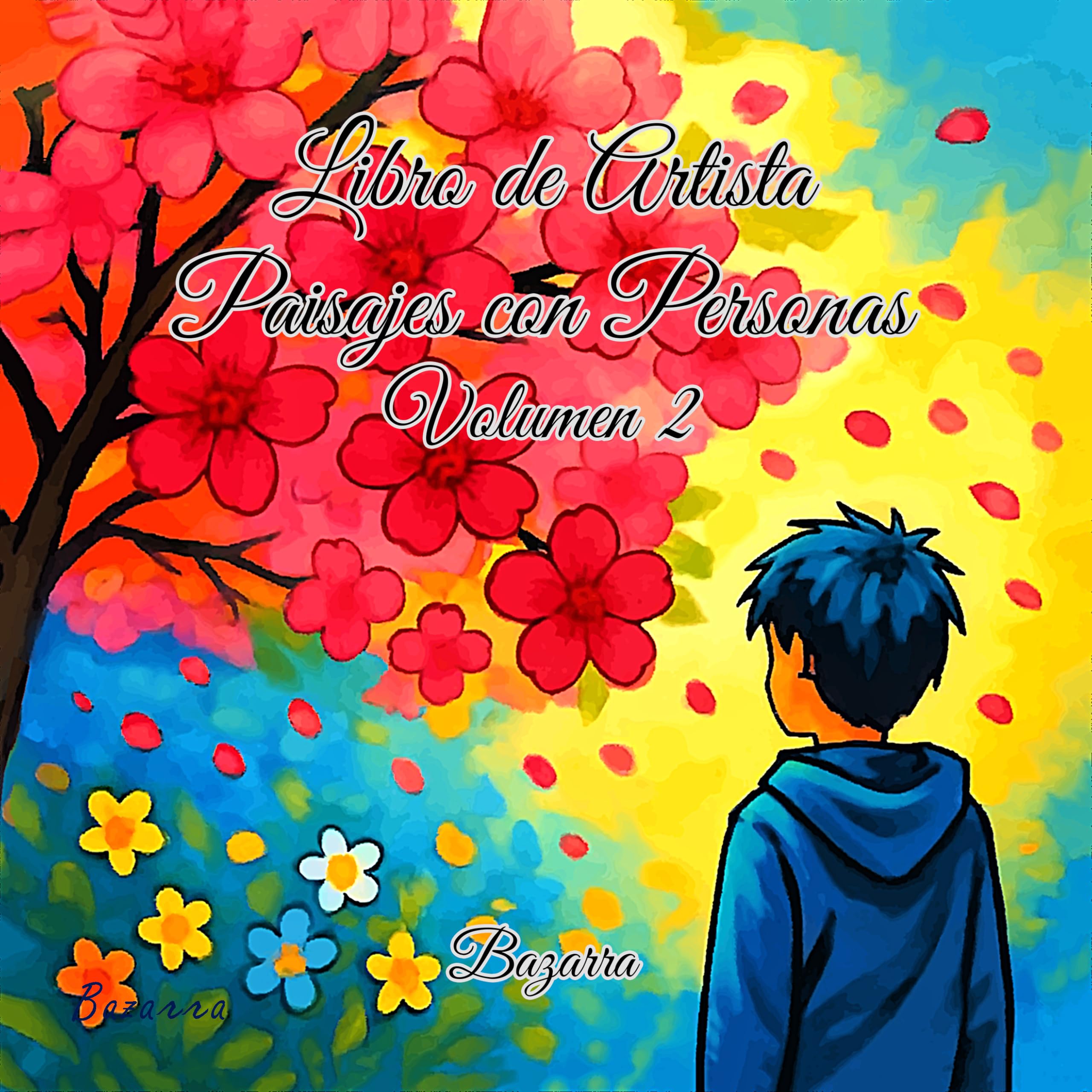 Livre d'artiste paysages avec personnages vol 2 beau livre espagnol relié