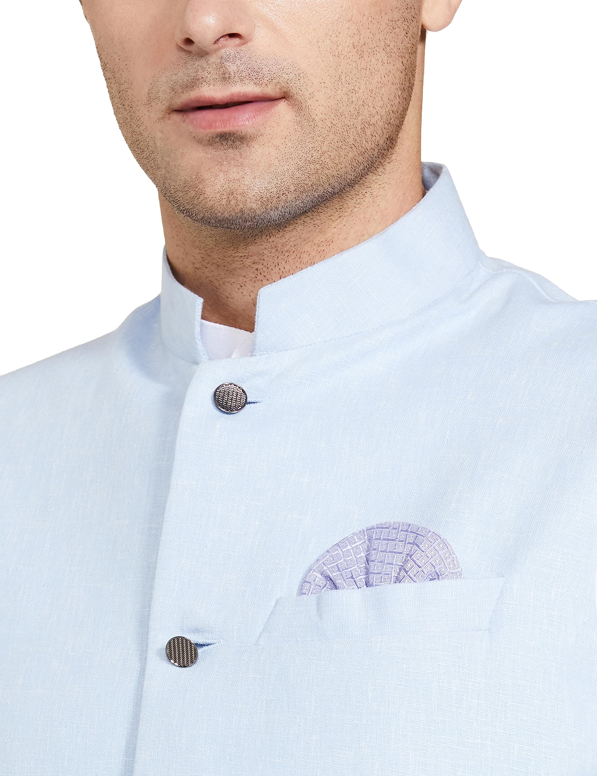 Be Active Men's Solid Linen Blend Kurta Pyjama 3 Piece Set || Men Kurta Pajama With Modi Jacket || Kurta Pajama Nehru Jacket For Men (C-Rfkt0001-12-Set-M)