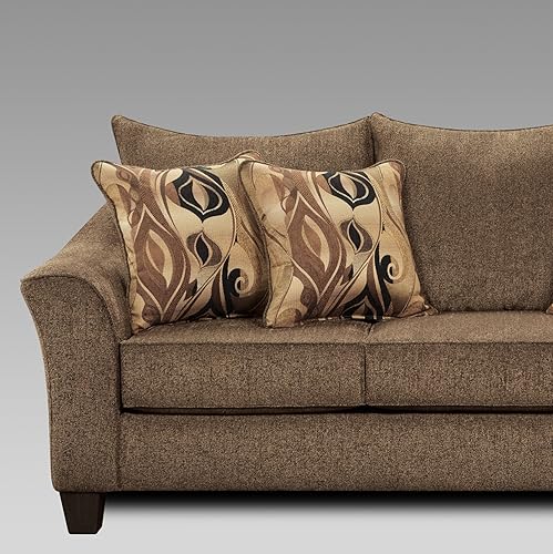 Miniatura 5 de Roundhill Furniture Camero Cafe Fabric - Juego de sala de estar de 4 piezas