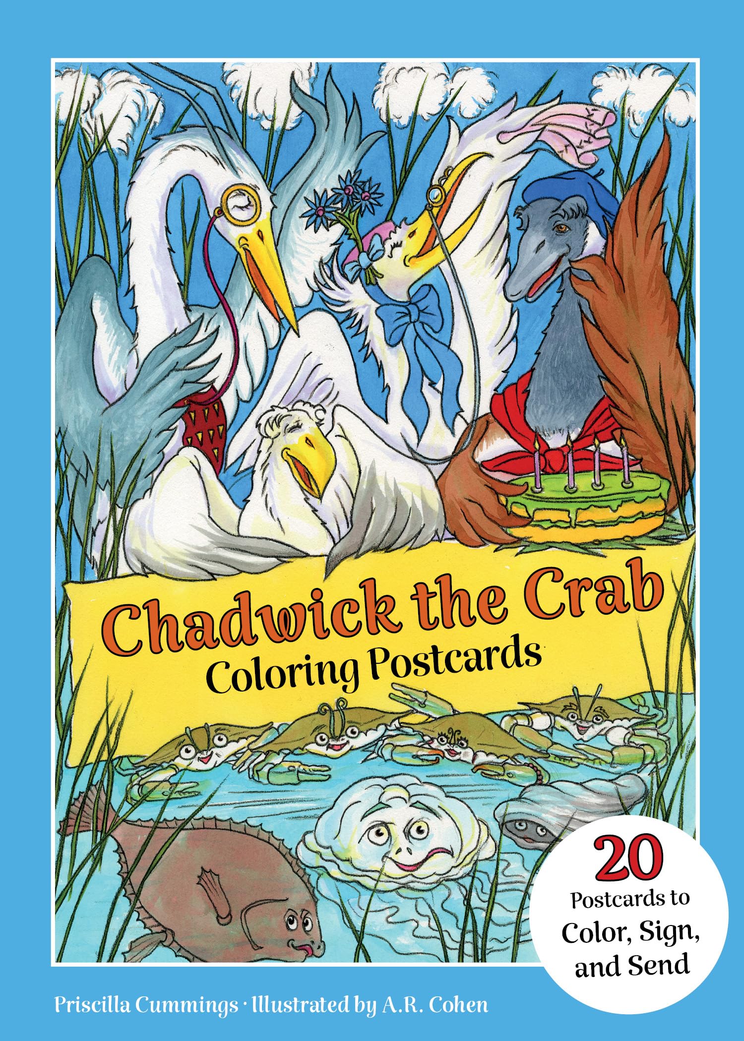 Chadwick the Crab's 40th Birthday Coloring Postcards: 20 Postcards to Color, Sign, and Send