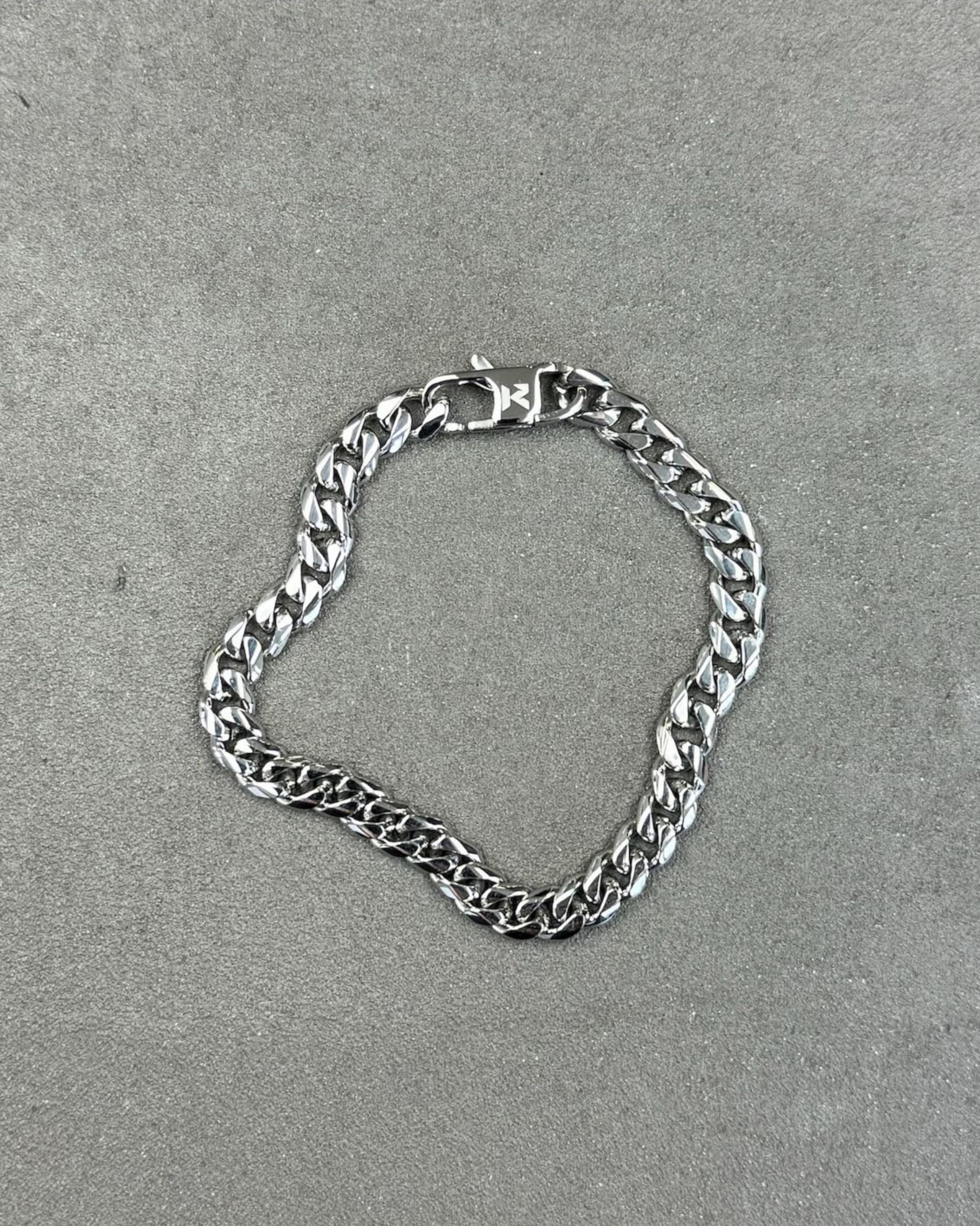 Cuban Bracelet Armband Silber 6mm für Damen und Herren mit hochwertiger PVD Beschichtung aus Edelstahl