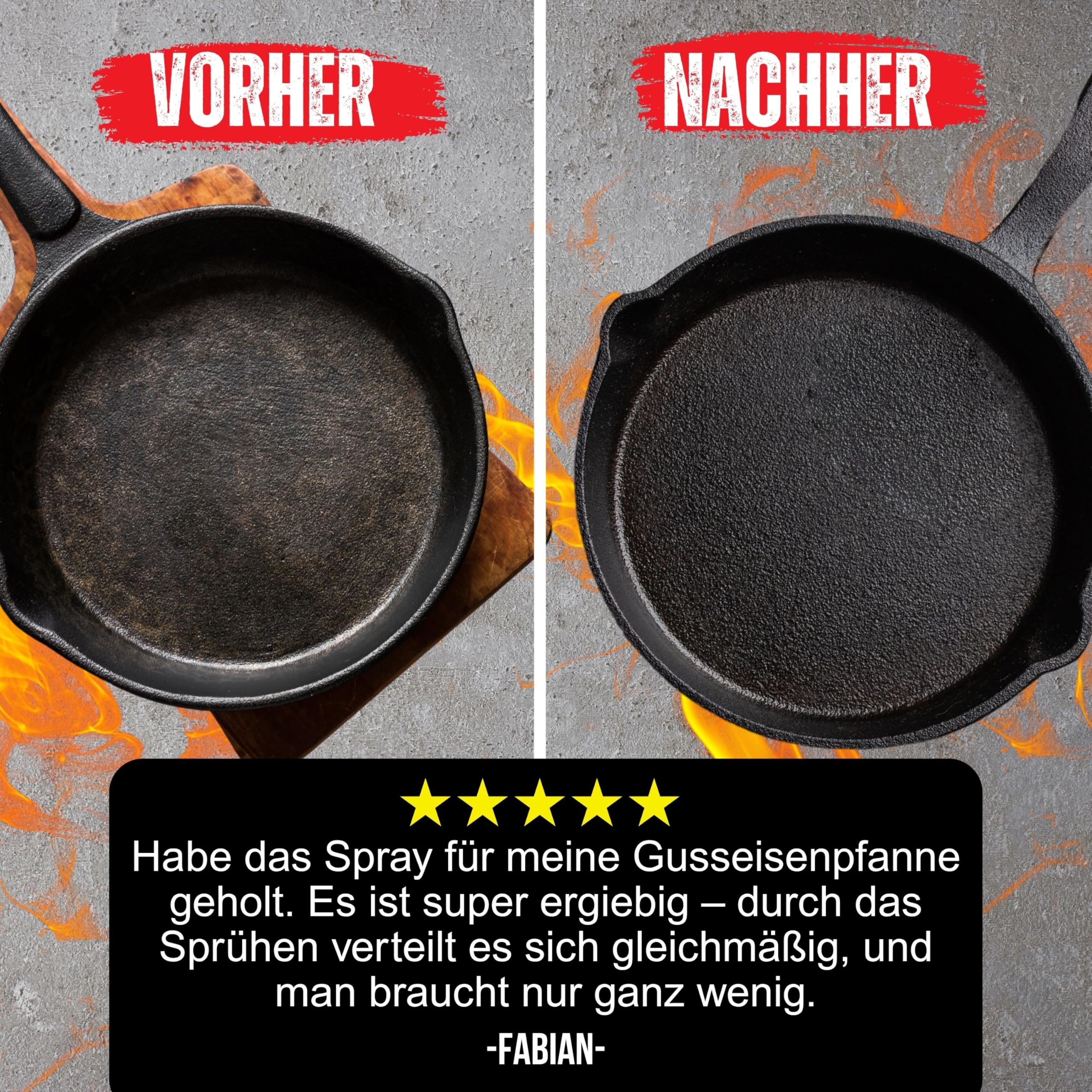 Vorteilspack Gusseisen Pflegespray 3x400ml, Dutch Oven Pflege mit Antihaftfunktion verhindert Anhaften des Grillguts, für die einfache Pflege von Grillrost, Dutch Oven und Pfannen
