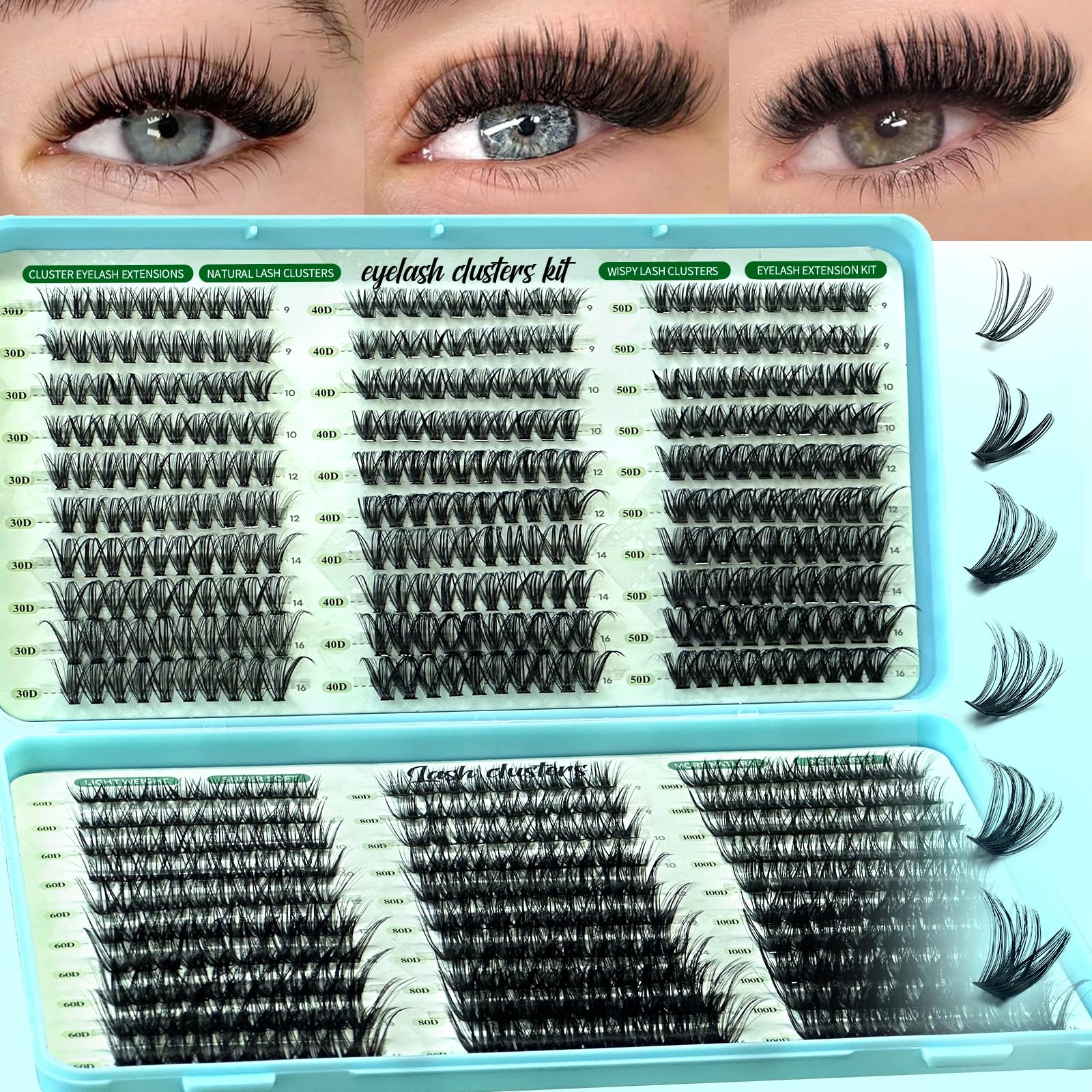 600 Wispy Lash Clusters - Natural Look Eyelashes -11