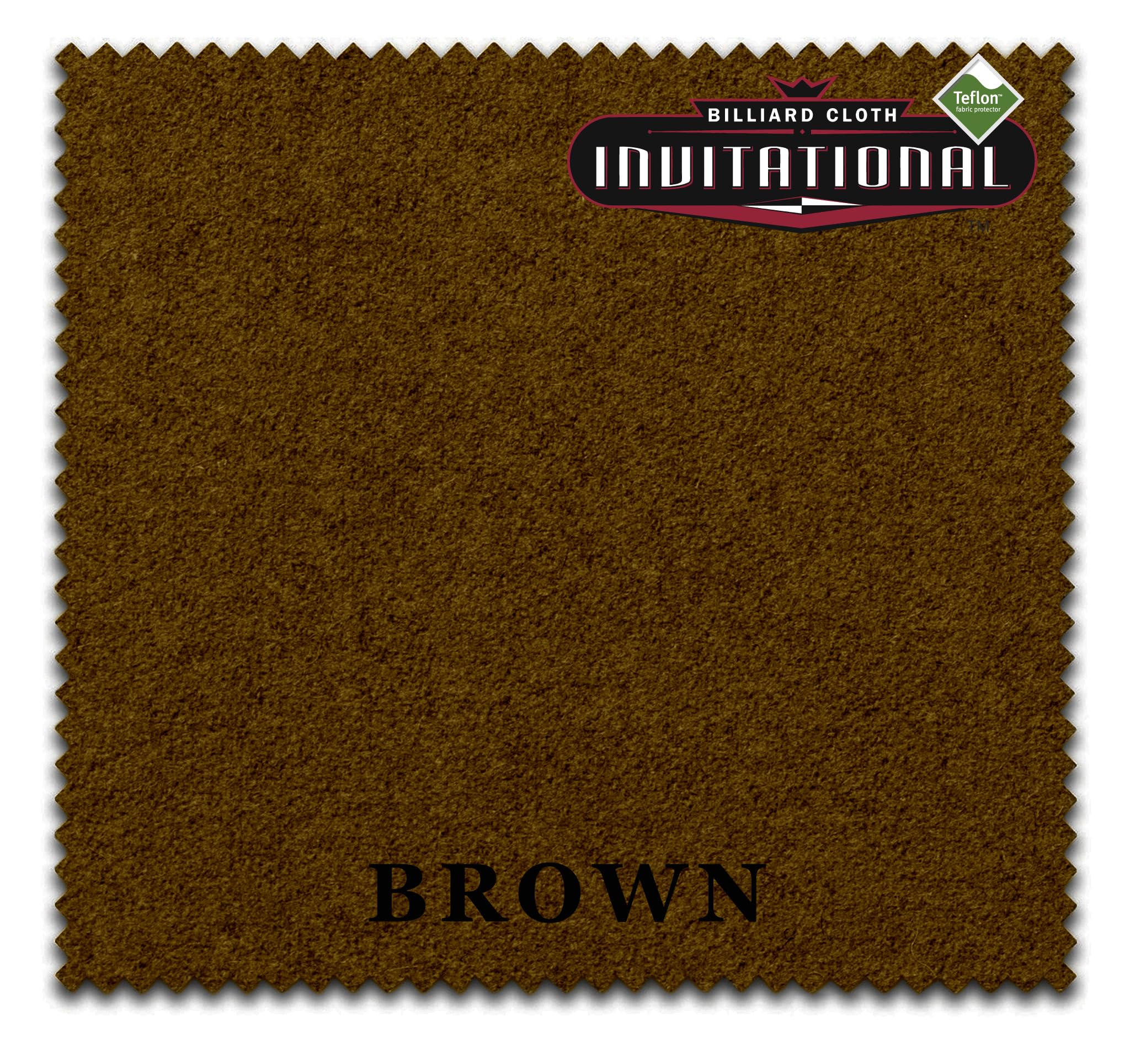 Championship Invitational Teflon Billiard Pool Table Felt Cloth – w/Spots – Pre-Cut Rails – Authorized Dealer (Brown, 8 ft Oversized)