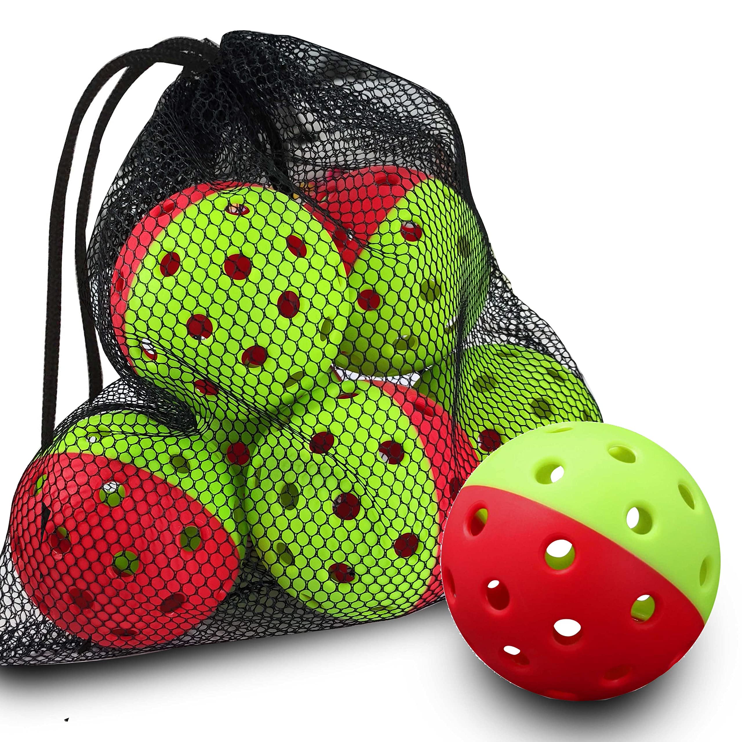 Vvinca Pickleballs 6 Pack Pickleball-Balls Meet USAPA Requirement | Choose Indoor or Outdoor | Double Tone Luminous Green Blue Pink Tangerine Yellow