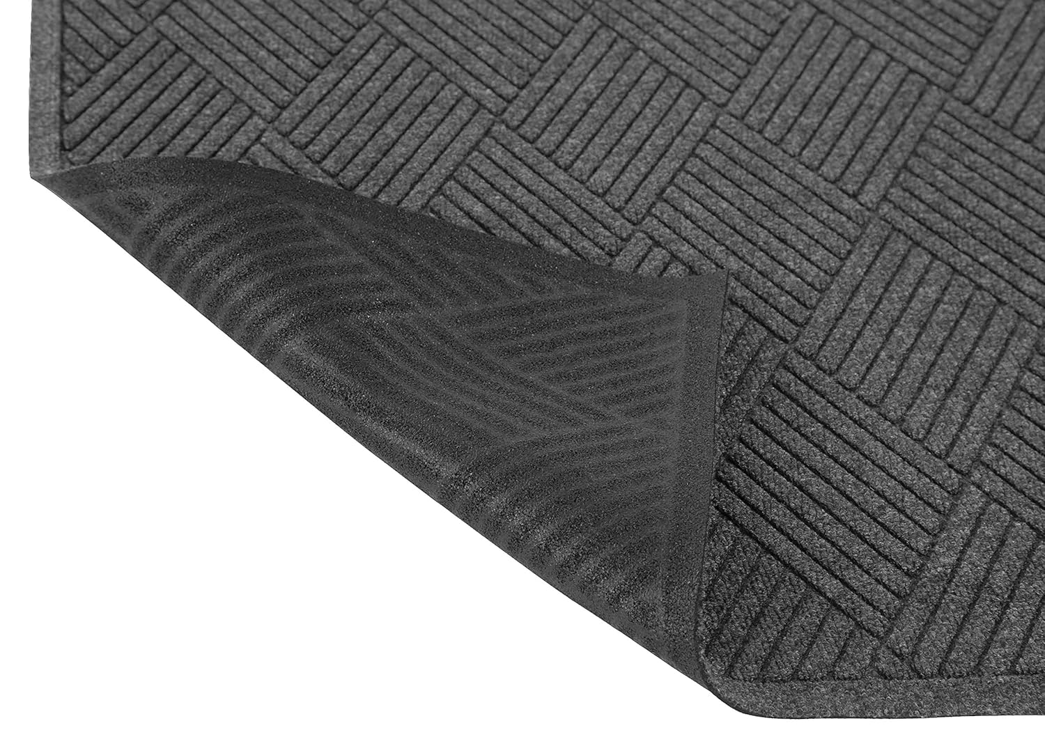 Guardian - EGDFB020304 EcoGuard Diamond Indoor Wiper Floor Mat, Recycled Plactic and Rubber, 2'x3', Charcoal Black